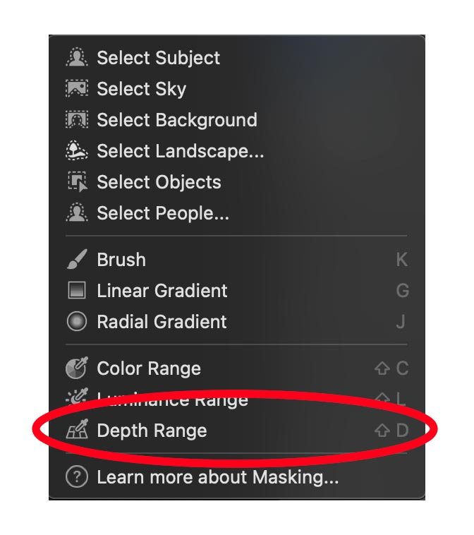 How to add a Depth Range Mask in Camera RAW