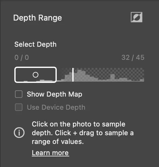 Editing tools for editing the depth mask in Camera RAW