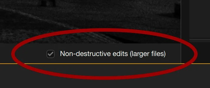 Nik Silver Efex Screenshot showing how to save the image non destructively