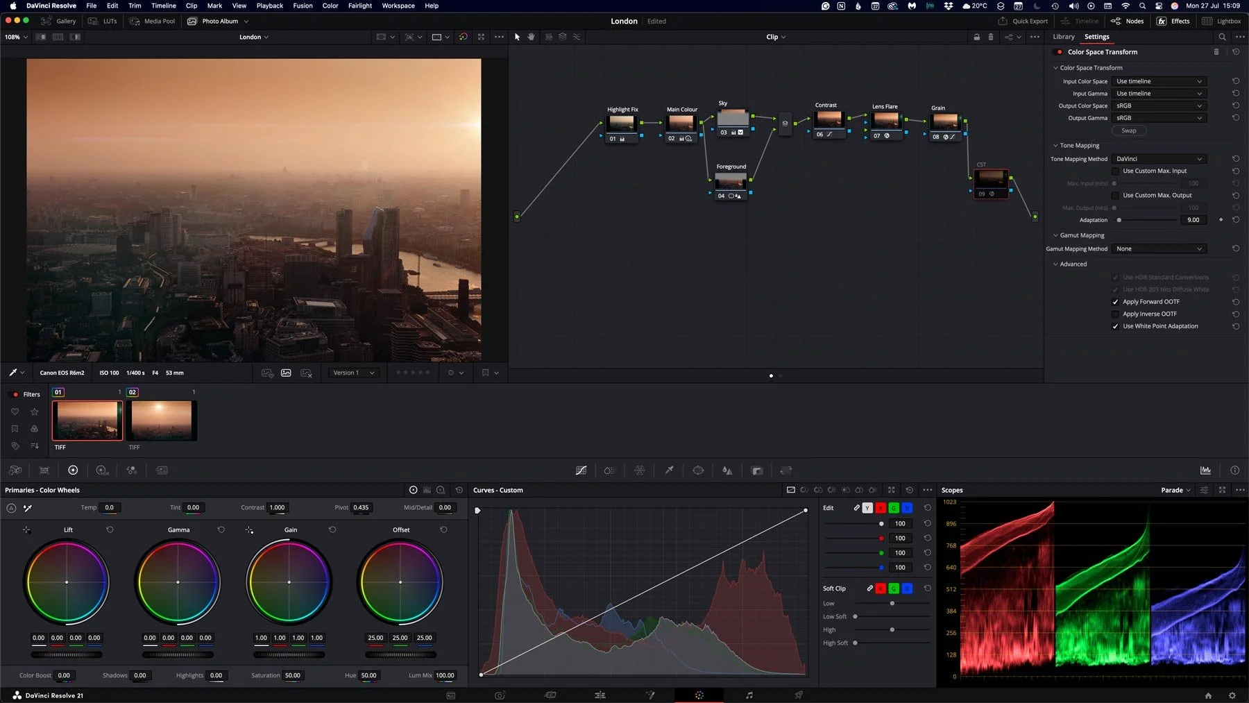 Screenshot of image in Davinci Resolve