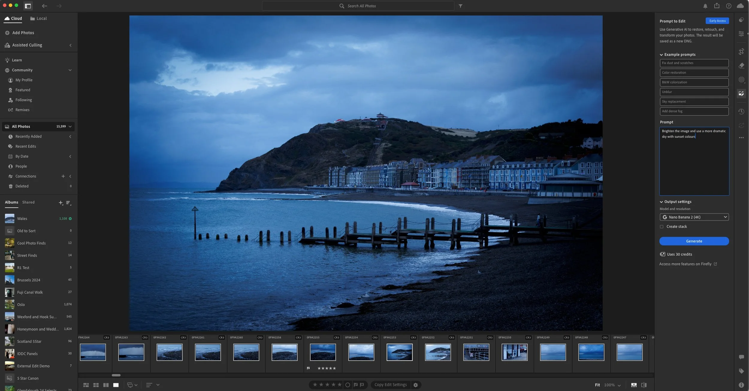 Screenshot of Lightroom 9.6 showing prompt to edit