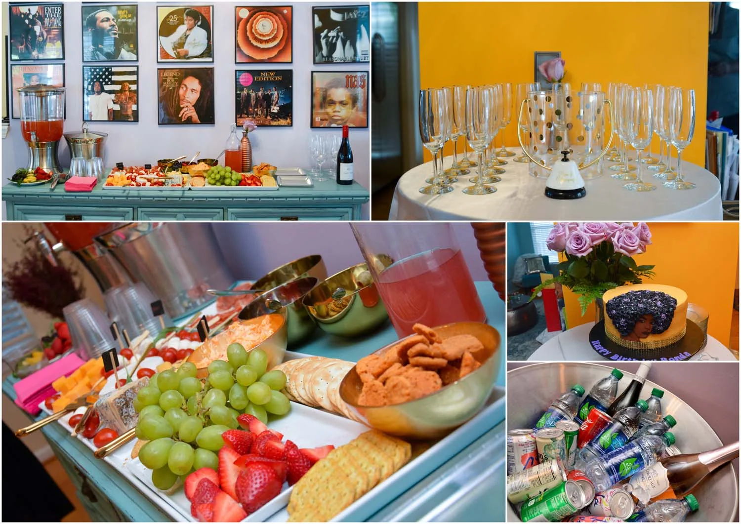 Appetizers and drinks were served as the guest awaited the time to be seated for dinner.