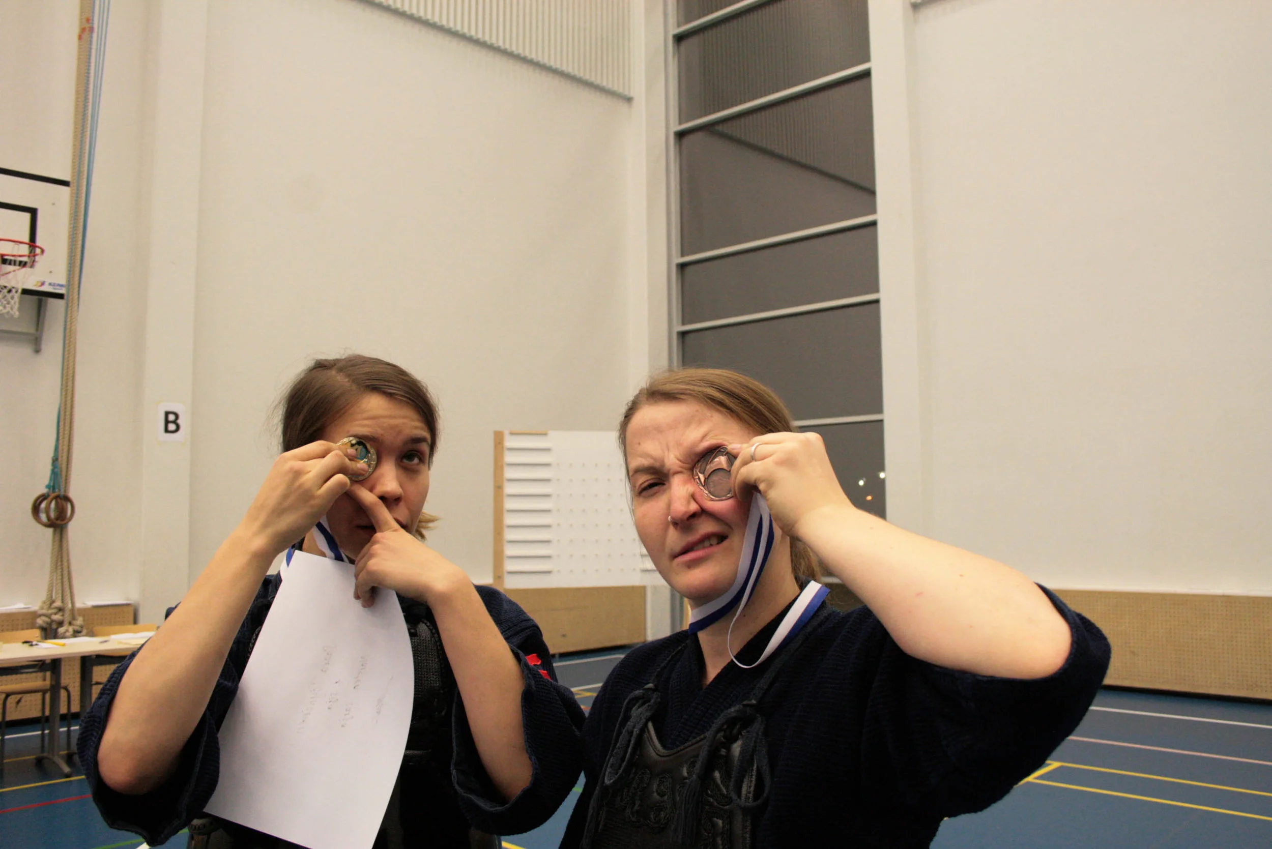 Saara and Merci seeing gold and bronze.