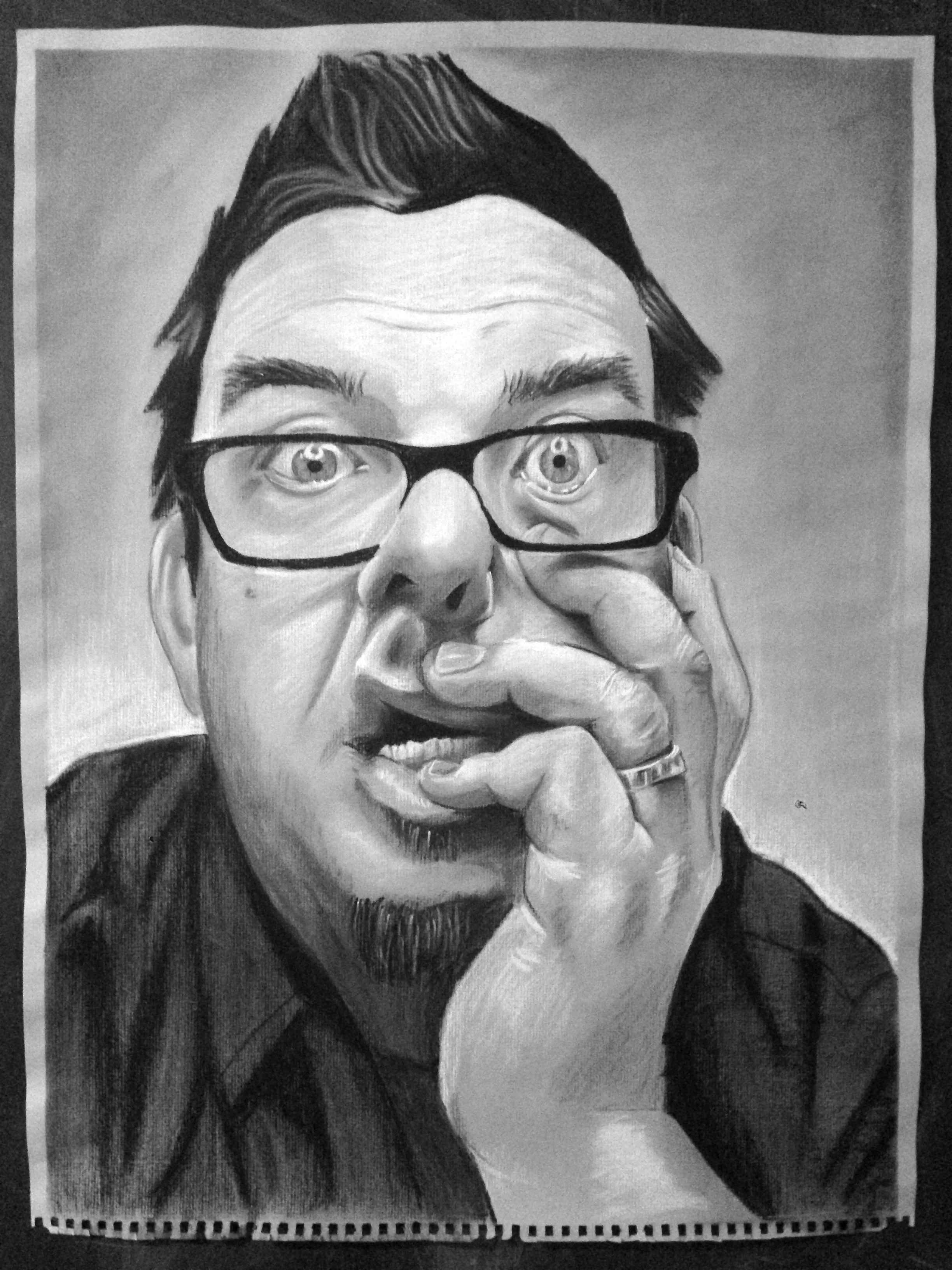 Self-Portrait. Chalk and Charcoal on toned paper. 18" x 24"