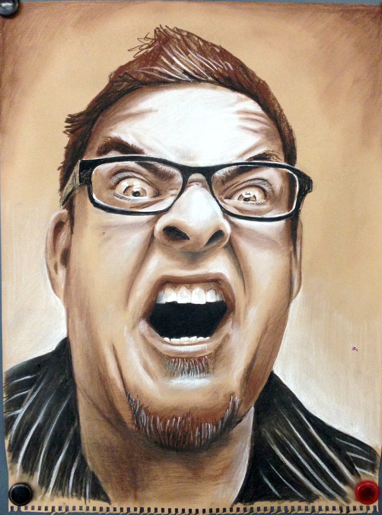 Self-Portrait. Conte Crayon on toned paper. 18" x 24"