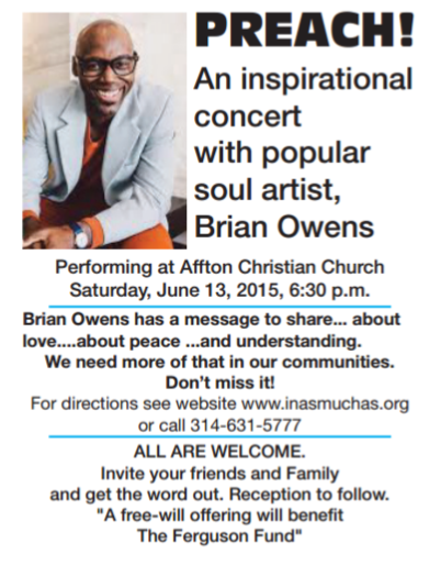 Concert with Brian Owens to Benefit Ferguson