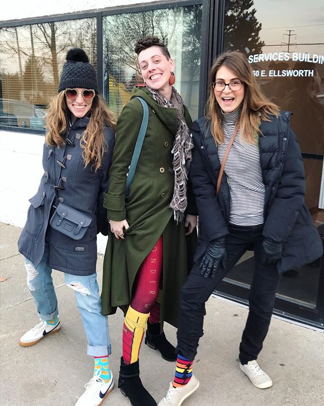 No Outfit Twice Challenge Day 2,416: Adult Spirit Week - Crazy Sock Day! Love these ladies! 🤪🧦 #nooutfittwice #ootd #nooutfittwicechallenge #socks #crazy #ladies #holidayparty #outfitinspo #macandcheese