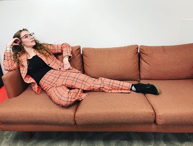 No Outfit Twice Challenge Day 2,415: Adult Spirit Week - Plaid 💁&zwj;♀️👘 #Myrnascloset #spiritweek #nooutfittwice #ootd #plaid #pendleton #vintage #retro #suit #orange #rust #nooutfittwicechallenge #itwillneverbeover