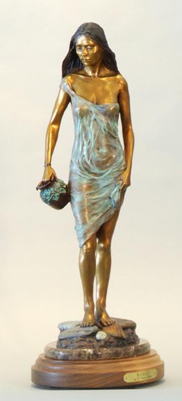 "Waterlily" bronze 24.5"H10"W8"D