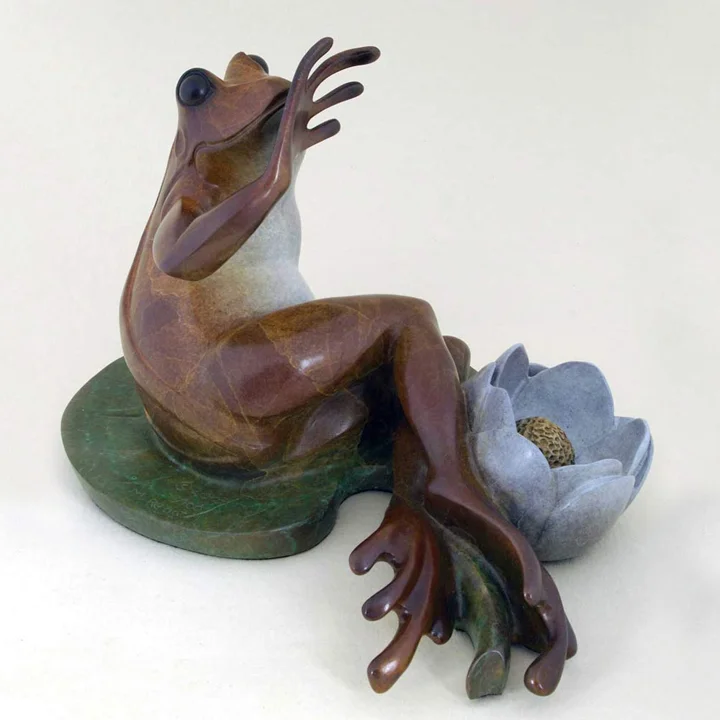 "Lily's Pad" bronze 7" T x 11.25" L x 7." D, Ed.100
