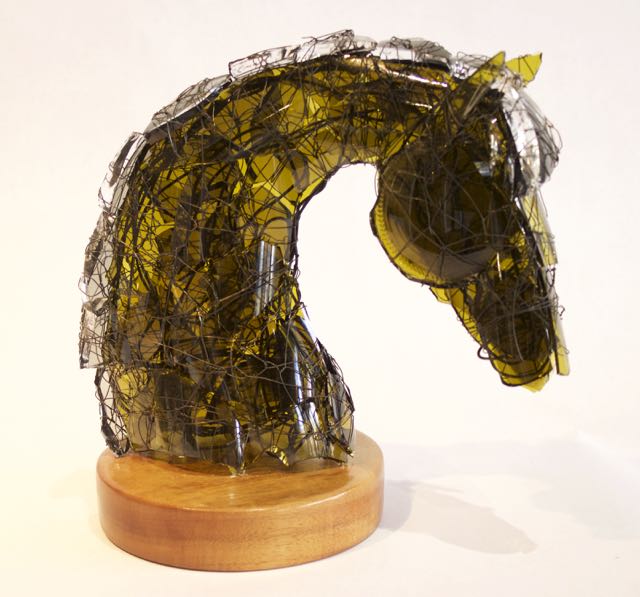 "Riesling" Glass and Wire 10"H10"W6"D