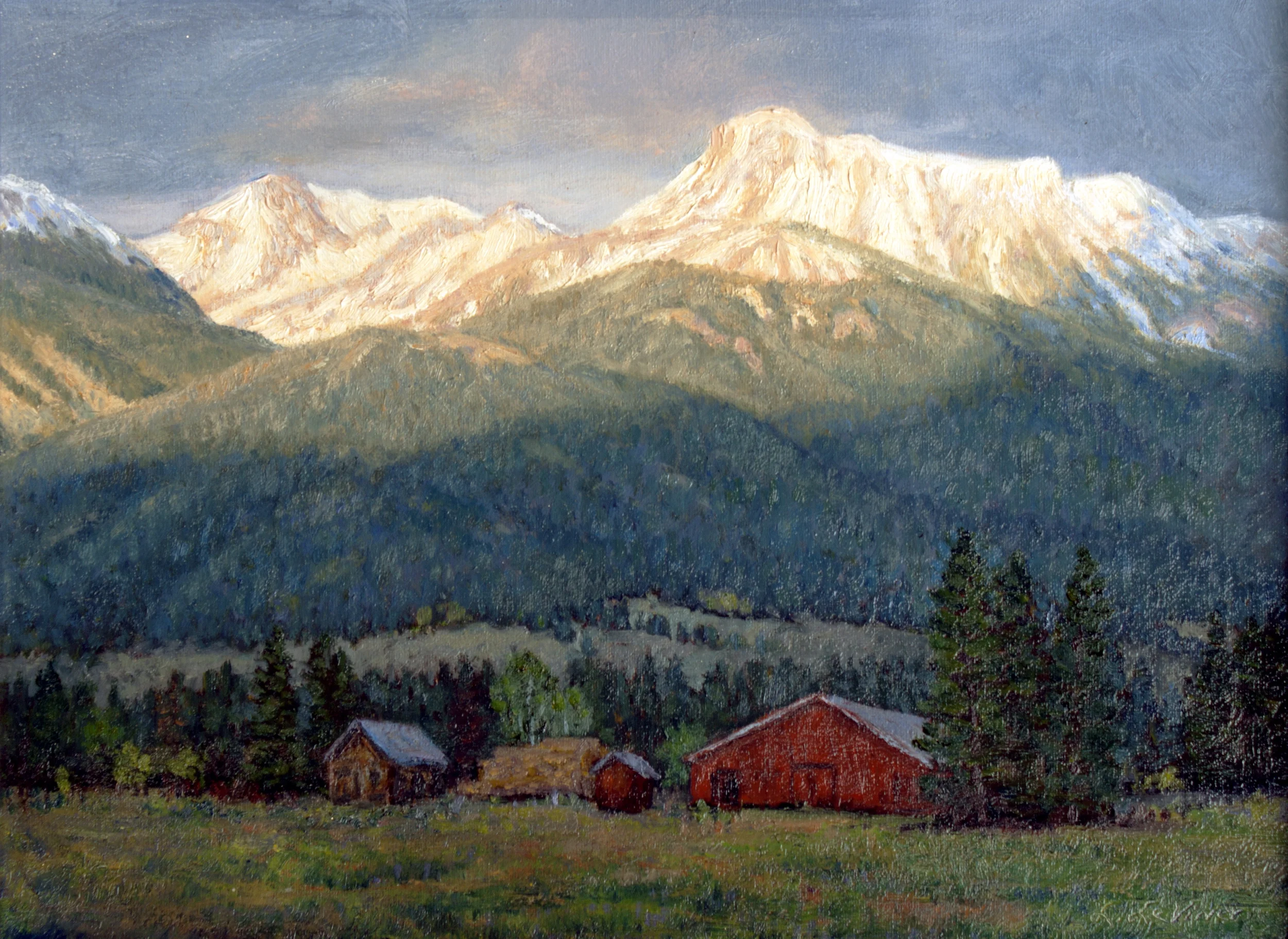 "Spring Sunrise from Williamson Road" oil 12"x16"