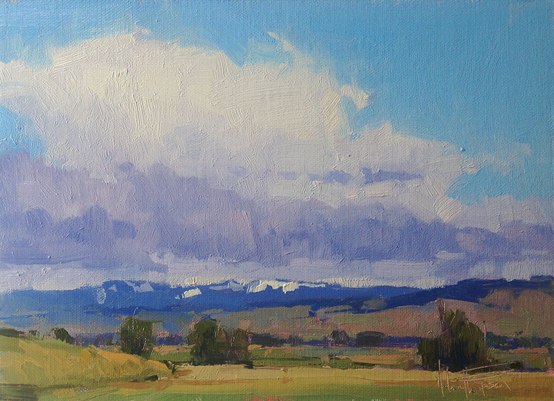 "Summer in the Foothills" oil 6"X8"