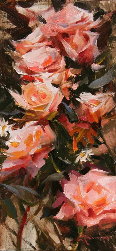"Rose Cluster" oil 12"x6"