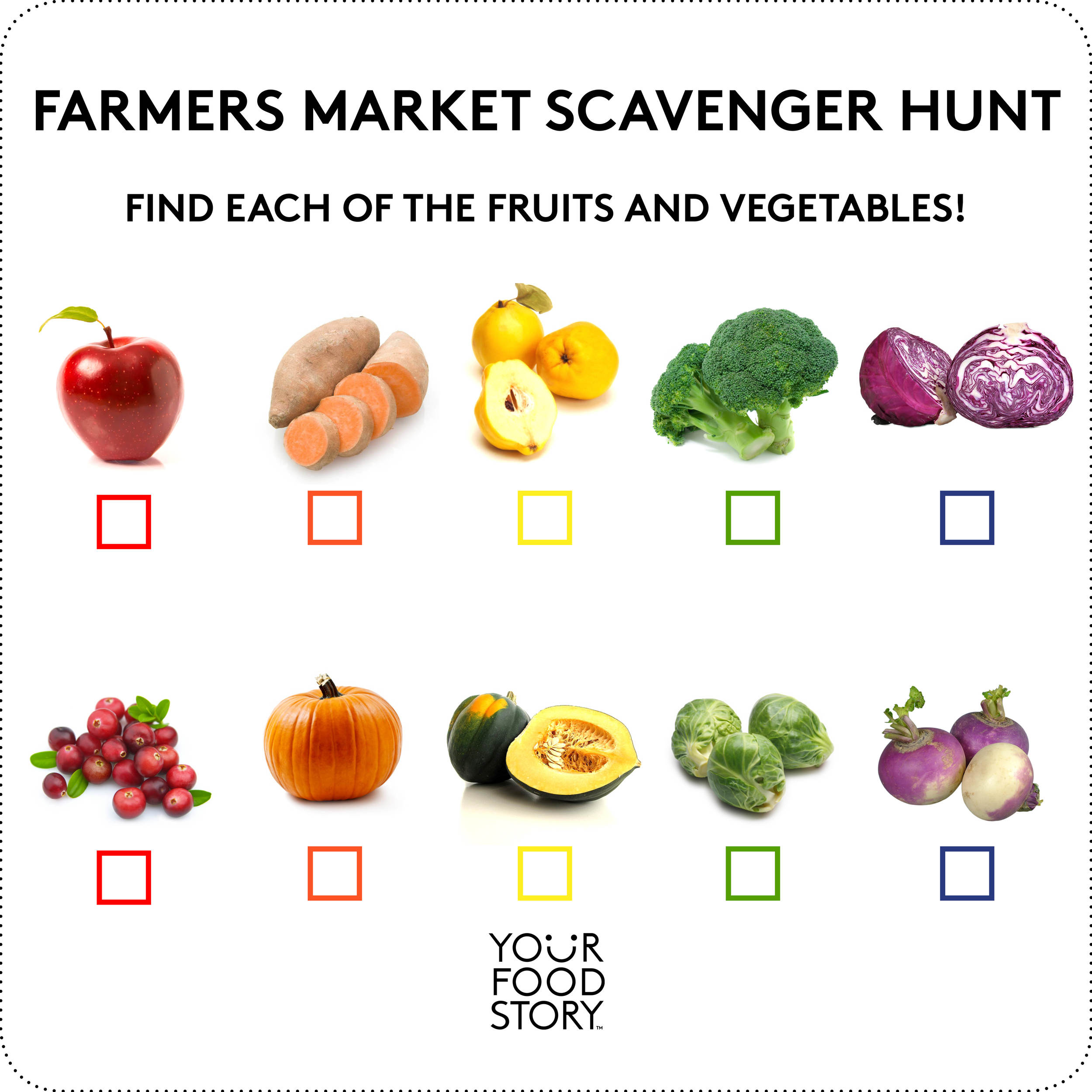 Fall Farmer’s Market Scavenger Hunt — YOUR FOOD STORY