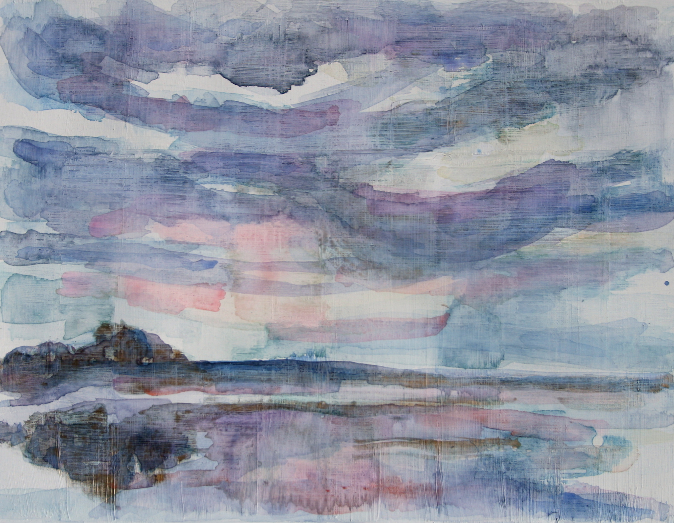  Abstract, “invented” landscape; acrylic and watercolor on paper. 