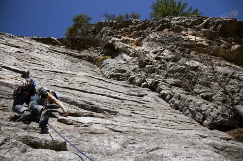 My first lead climb in the Gunks, Arrow (5.8). Photographs by Jinda Phommavongsa