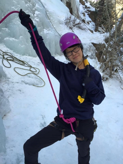 Climbing snotsicles in Ouray, Colorado this January