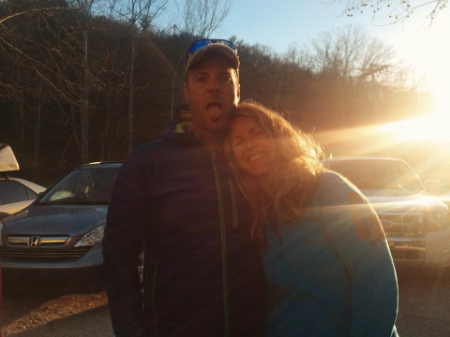 Ted and Kendra Thompson-Eliason, worked and ready for pizza. Love that light! And those smiles