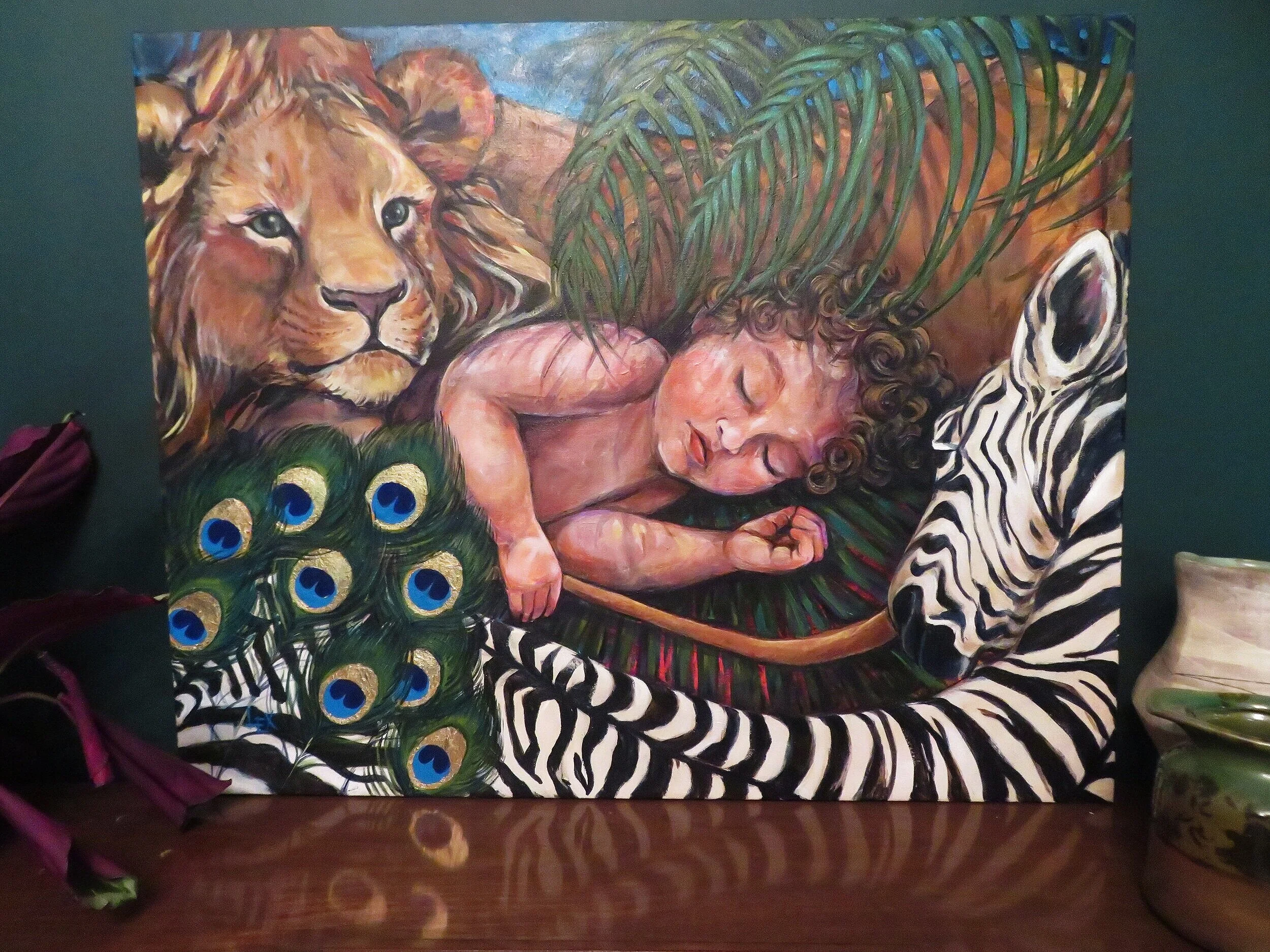 The Invitation, 24”x30” acrylic on canvas with gold leaf