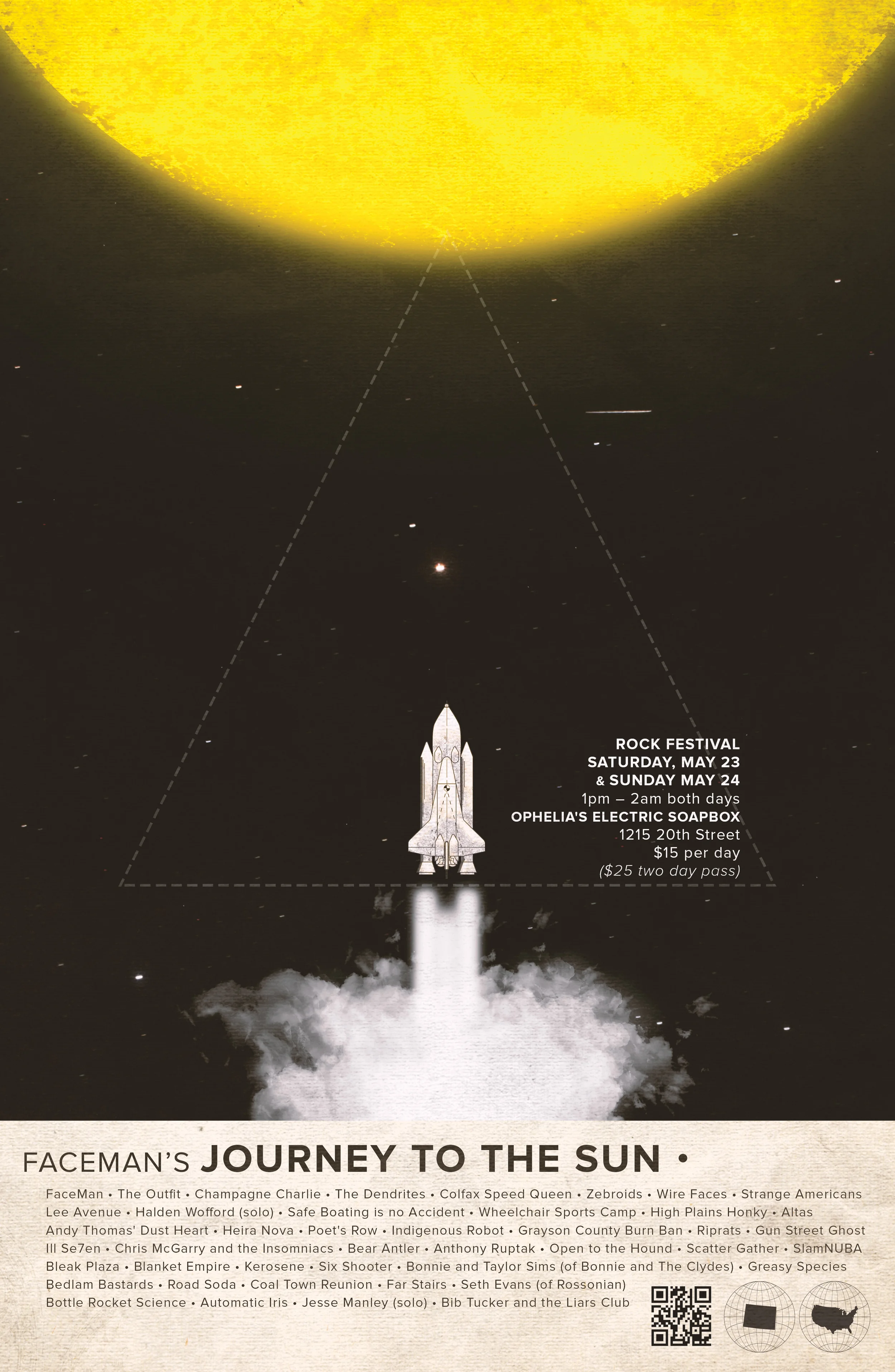 FaceMan's Journey To The Sun - A Two Day Rock Festival on Saturday May 23 and Sunday May 24