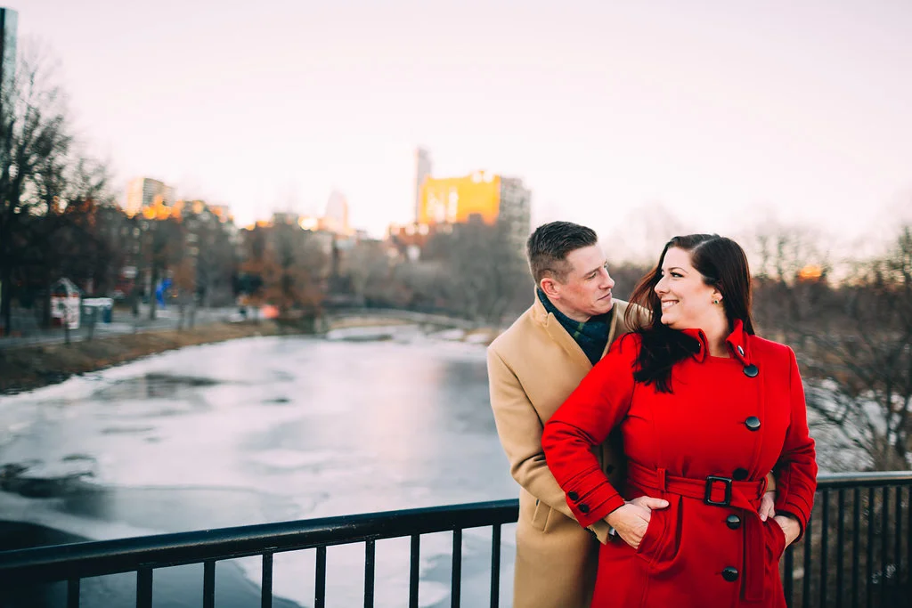 "Yuri, these are unreal. I can't tell you how much joy I got looking at all of these - reliving the fun of our shoot, and being reminded of how lucky I am to be marrying this incredible man. Thank you again for being part of our engagement." — Clare "Yuri delivered a spectacular engagement photoshoot experience from start to finish. He was flexible about scheduling around my finace's changing work schedule and a thunderstorm that ruined our initial scheduled date, and he brought along an assistant who was also charming and a big help. It was -7 degrees on the morning of our shoot, but every picture Yuri took of us looked radiant and beautiful and not at all like we were freezing to death. He took some killer artistic shots (like, he made our ugly apartment front door look stylish!), and I was so impressed with how unposed and natural all of our photos look - he really captured the beauty of our relationship without any of that cheesy "prom pose" vibe. Get ready to kiss your fiance a lot! :) I highly highly recommend working with Yuri if you get the opportunity, you will NOT be disappointed" — Clare Thank you, Clare!