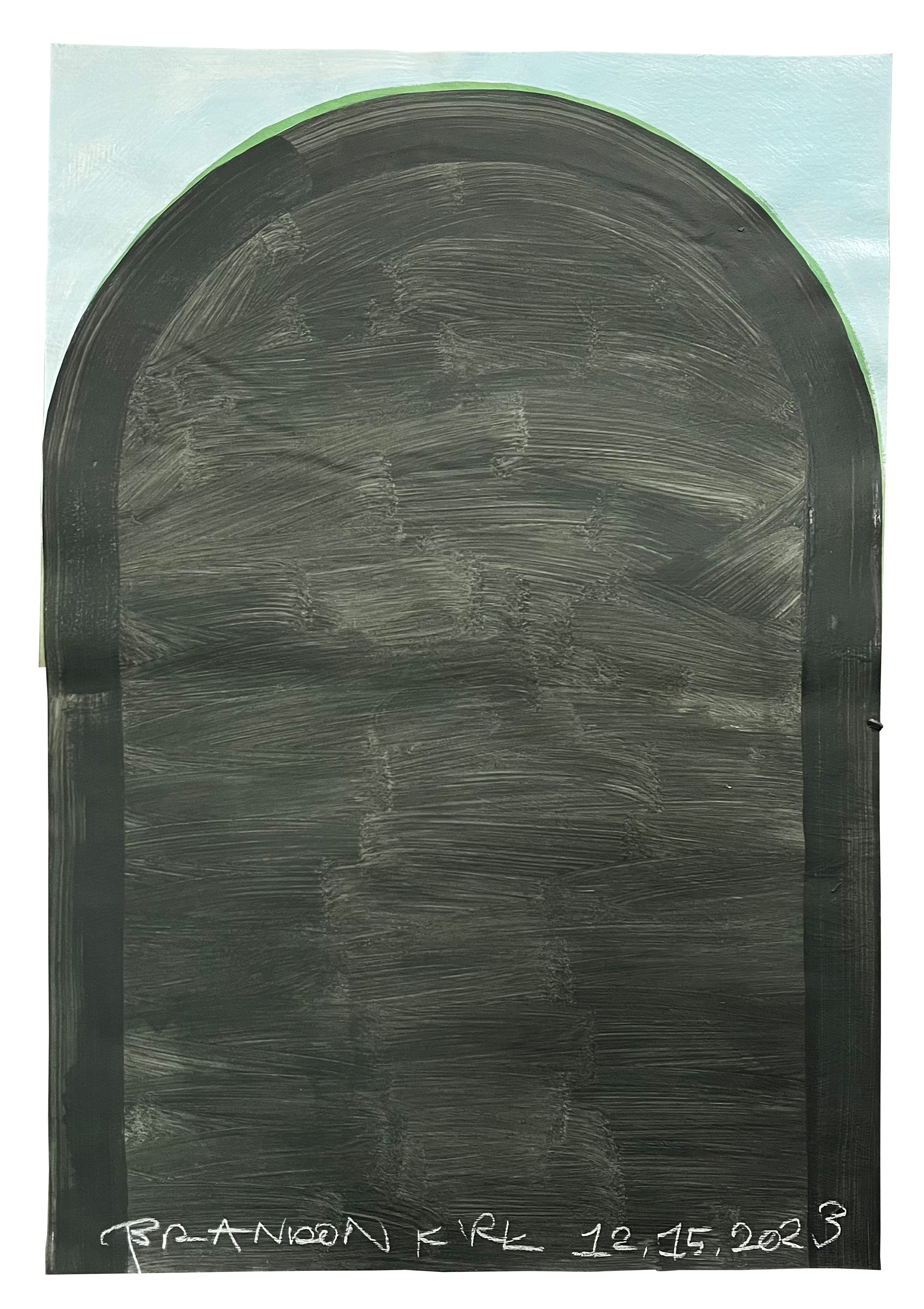 Untitled Arch (Conveyance), 2023 17.5 x 12 inches Household and acrylic on paper