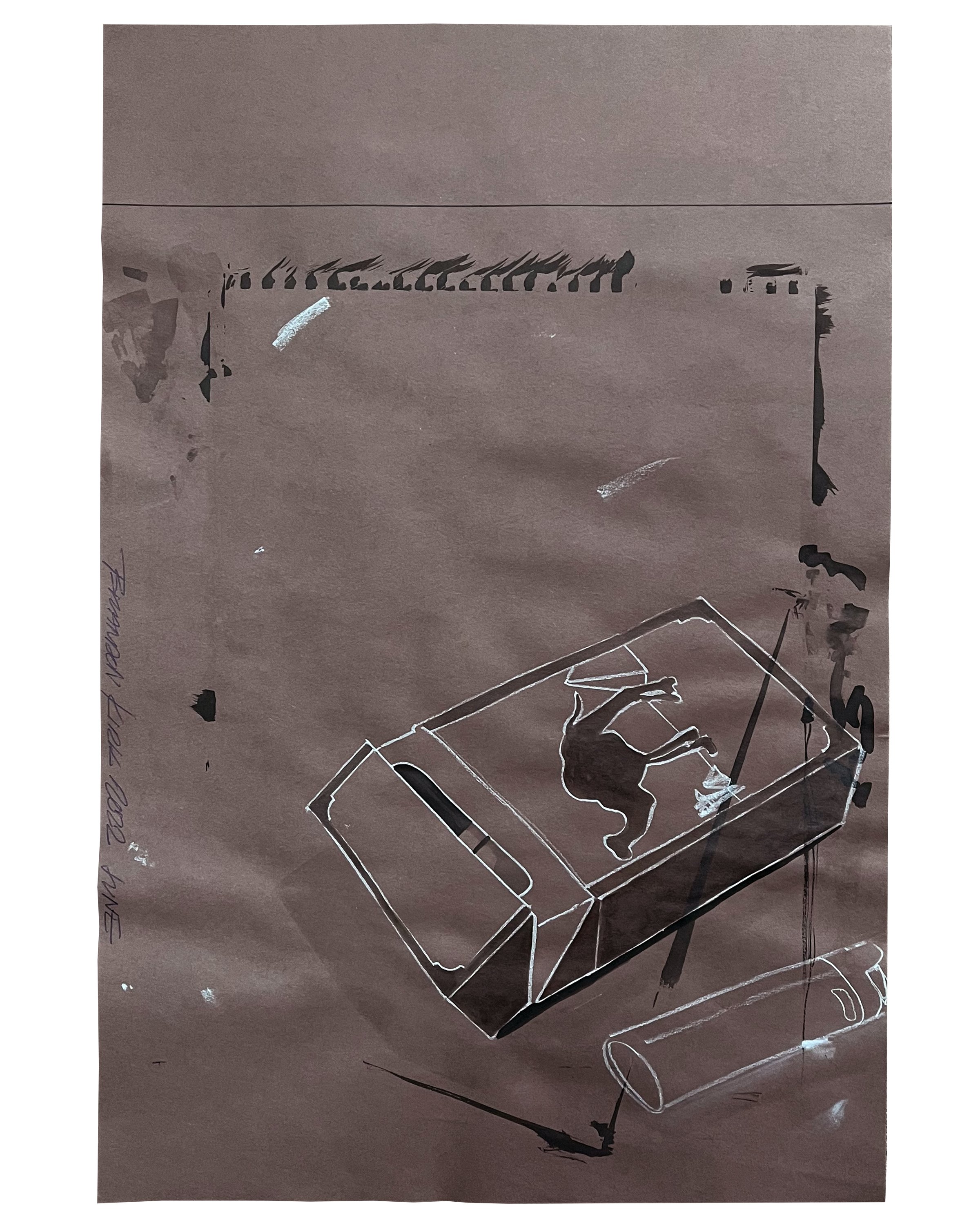 Pack (Blotter), 2022 18 x 12 inches Ink and charcoal on paper