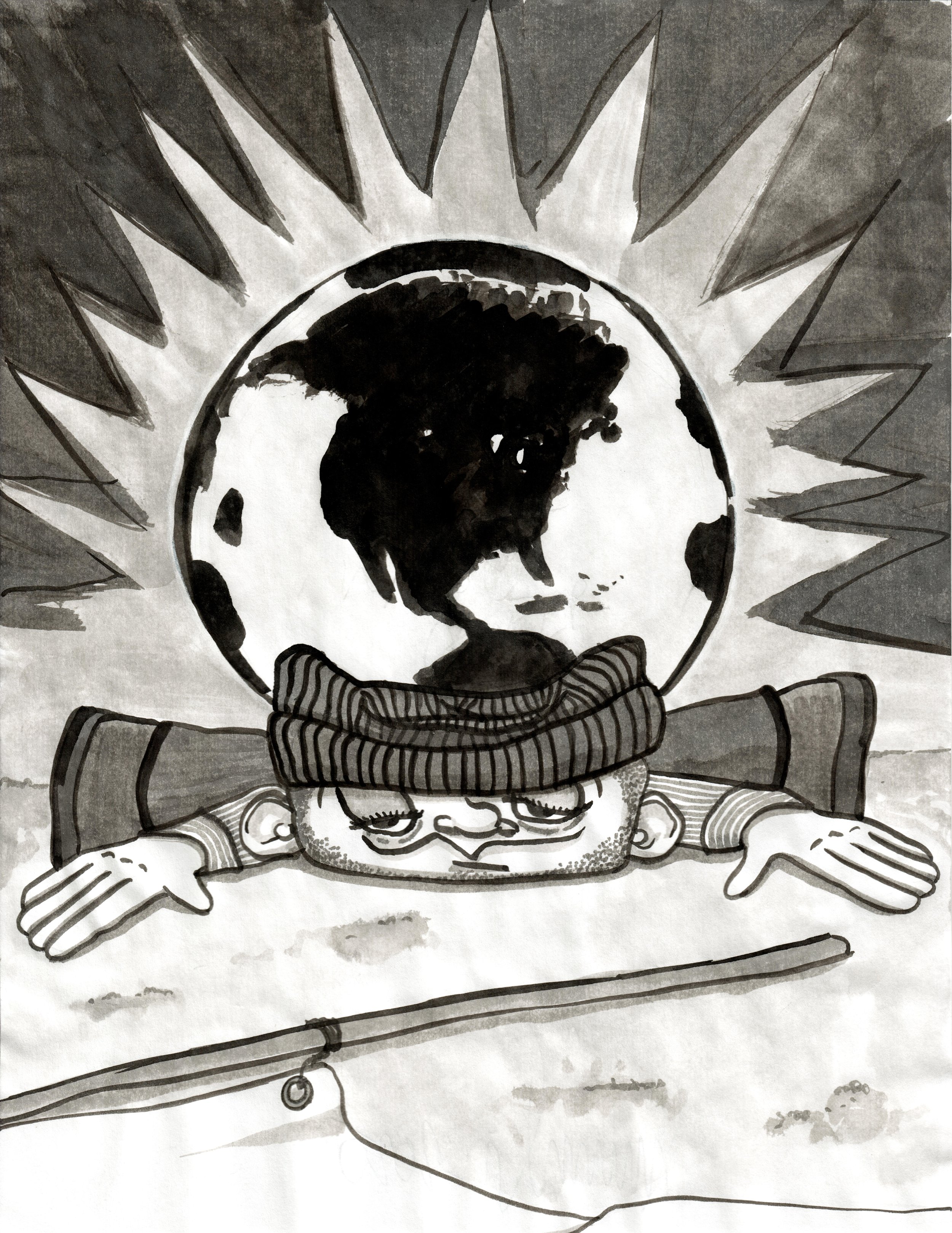 White Flag, 2020 11 x 8.5 inches Ink on paper