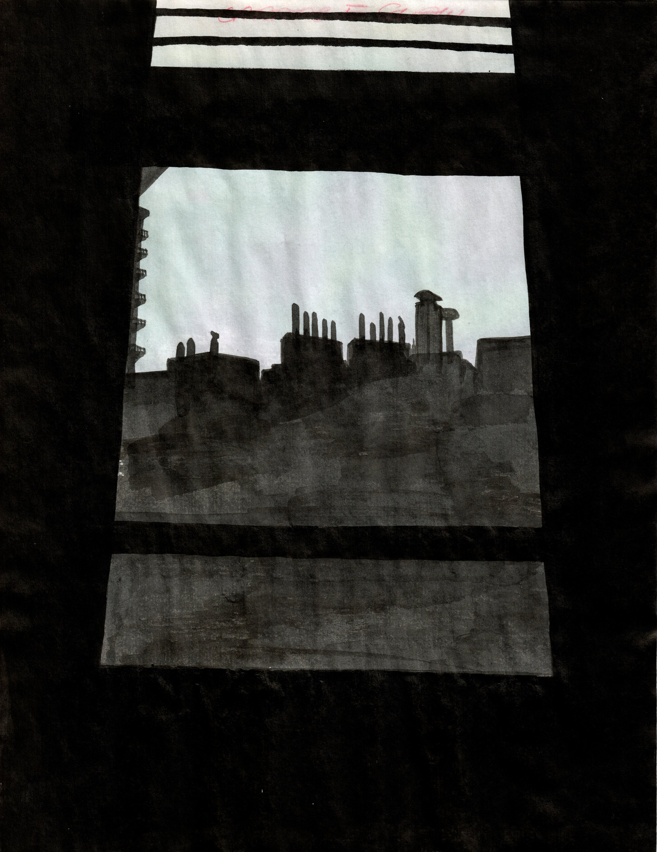 Inside Out (Dusk), 2020 11 x 8.5 inches Mixed media on paper