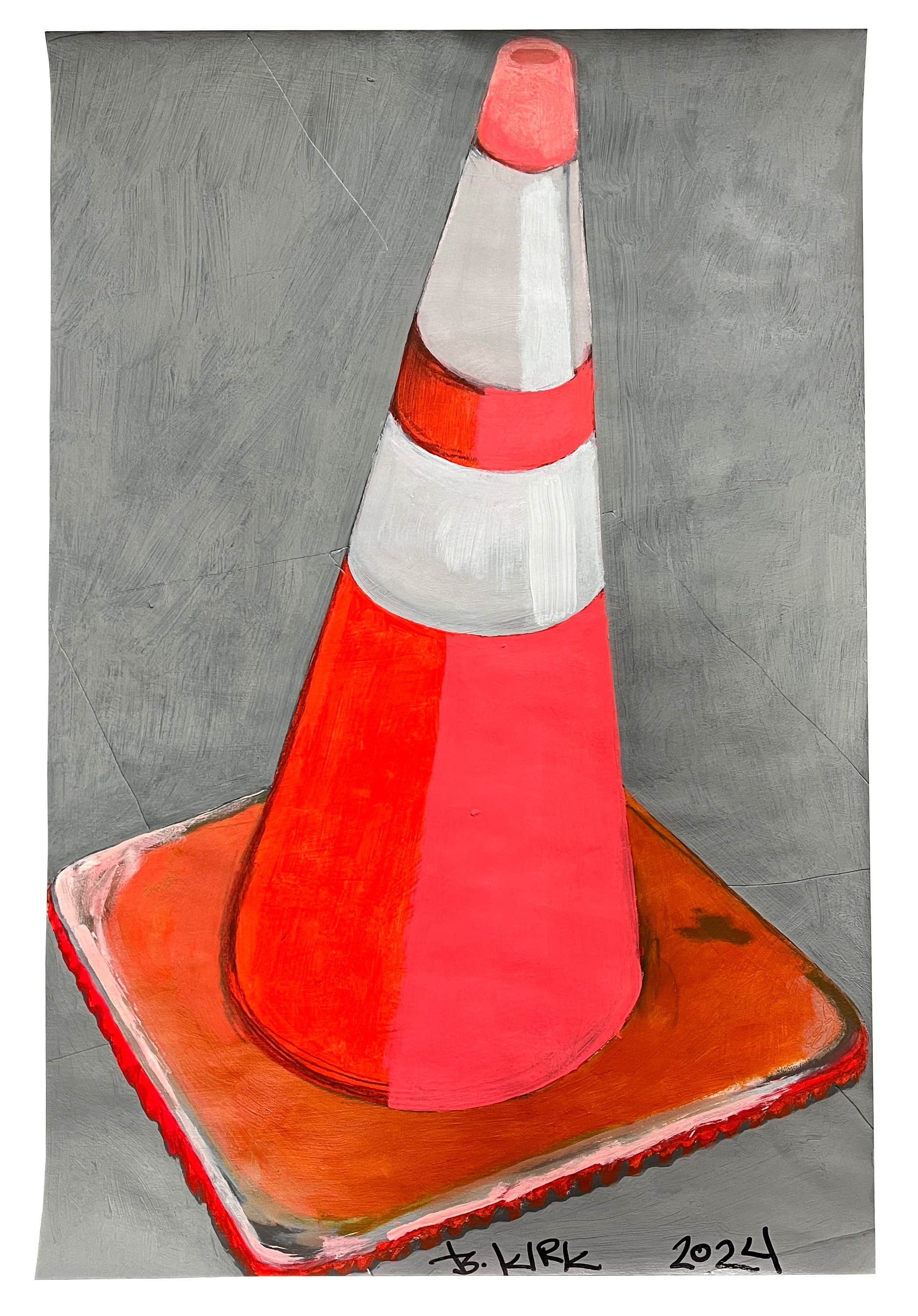 Solo Male in the Winter Sun, 2024 18 x 12 inches Acrylic and household on paper