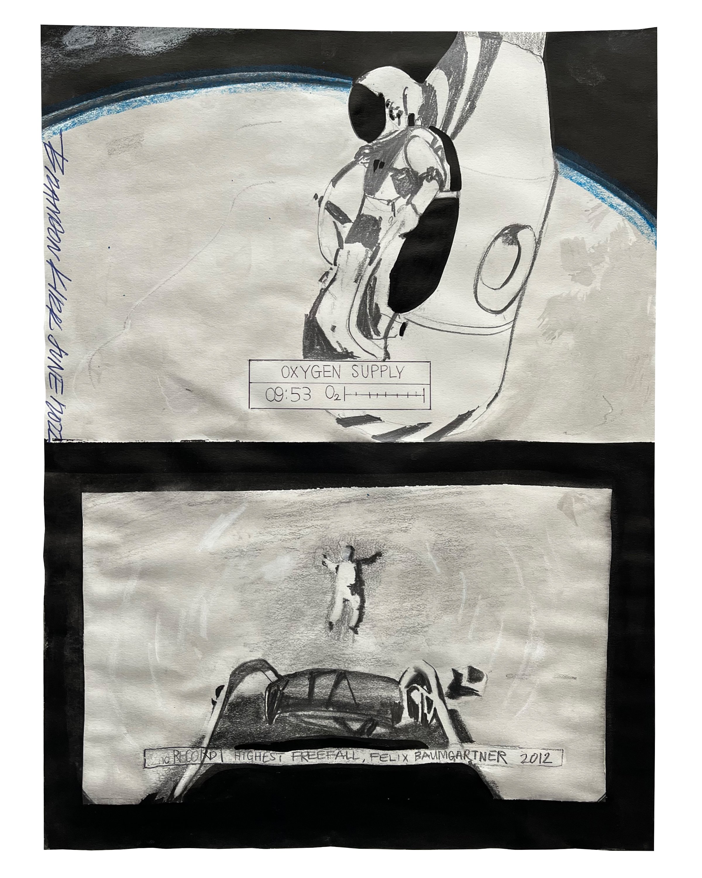 Felix, 2022 11 x 8.5 inches Gouache, ink, charcoal and crayon on paper