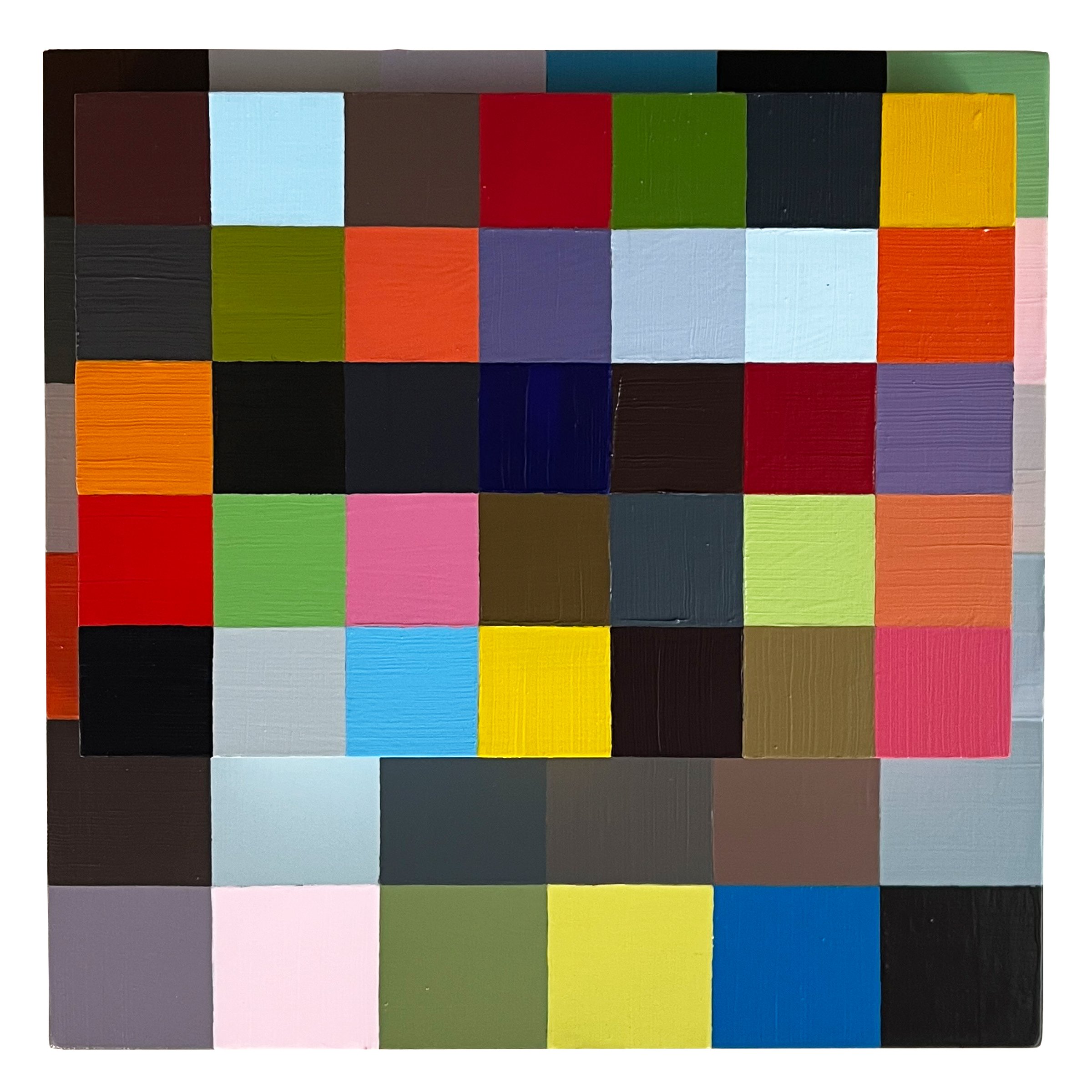 Beacon 0004, 2024 8 x 8 inches Acrylic, gouache and household on wood panels