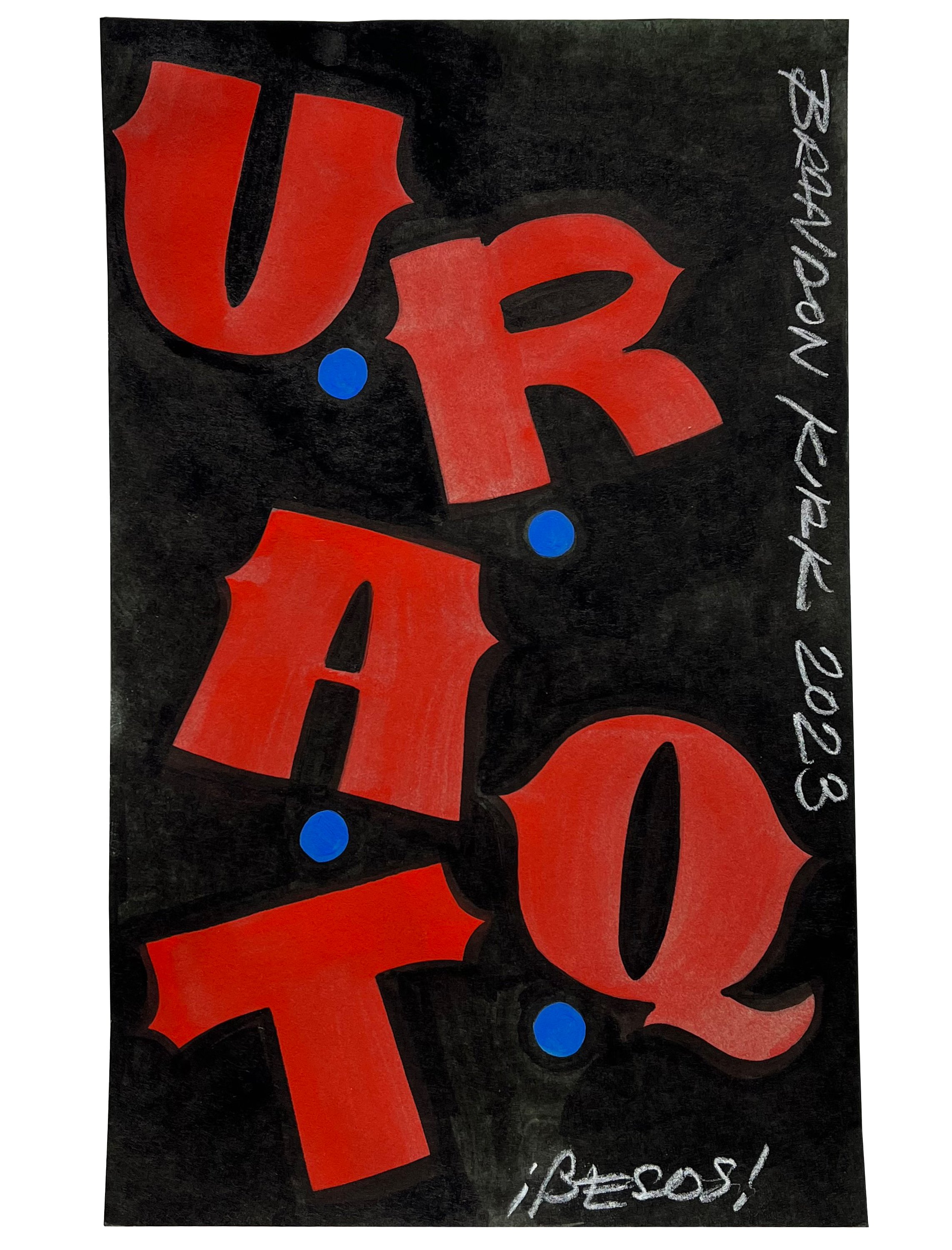 U.R.A.Q.T, 2023 8 x 5 inches Gouache and charcoal on paper