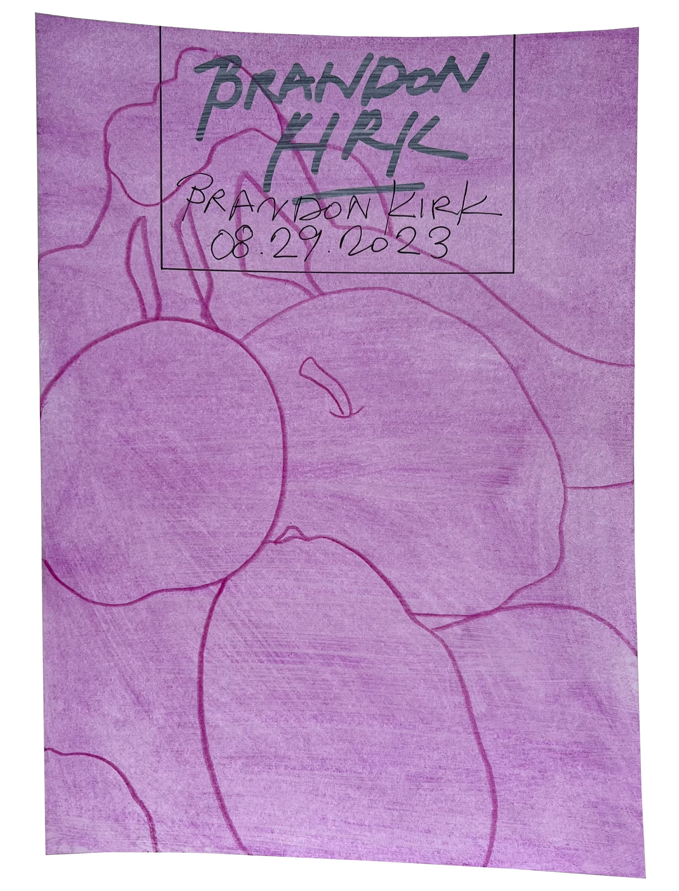 _0080 (Fruititarian), 08.29.2023 7 x 5 inches Acrylic, gouache, ink and pencil on custom printed cardstock