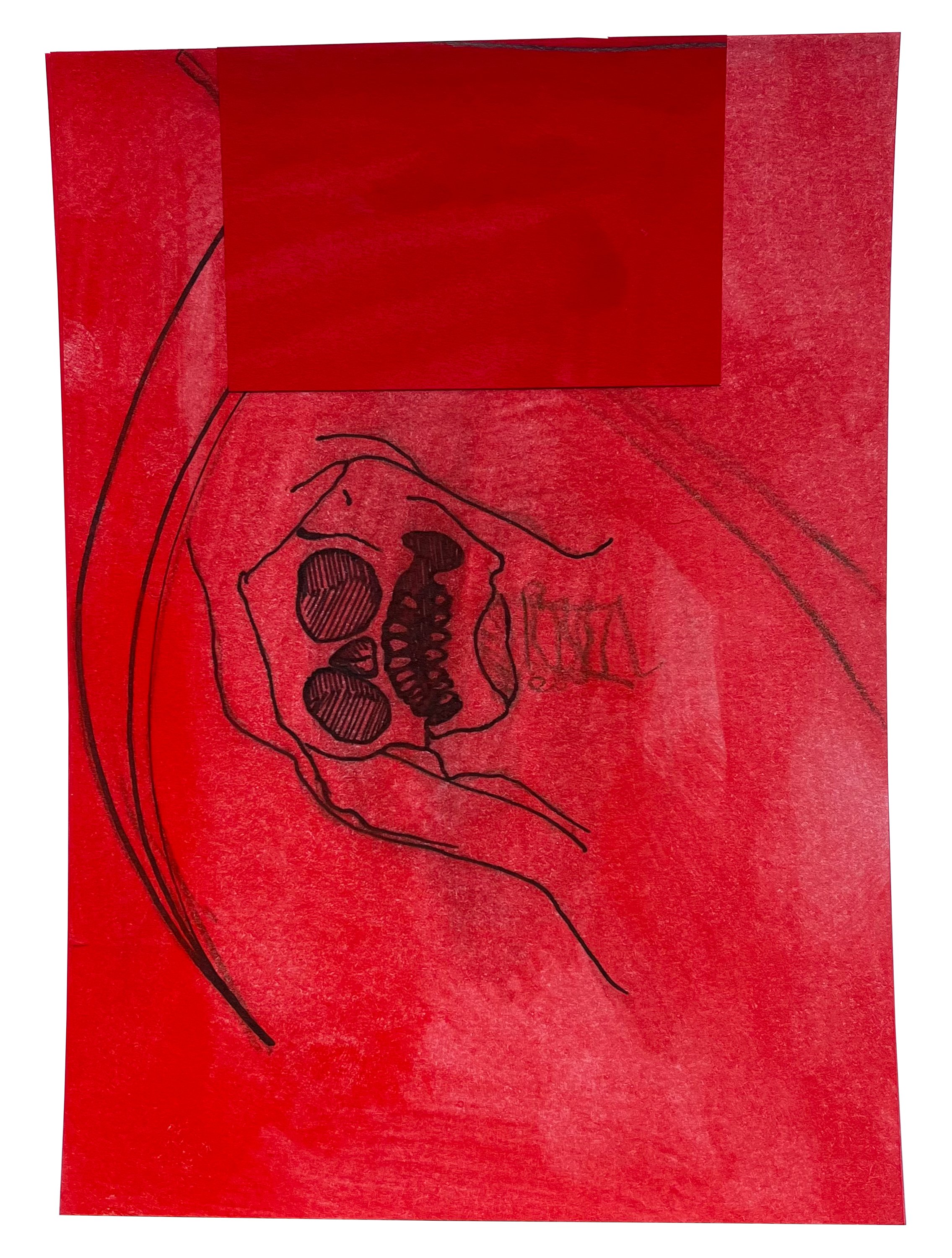 _0070, 08.12.2023 7 x 5 inches Gouache, ink, graphite and paper on custom printed cardstock