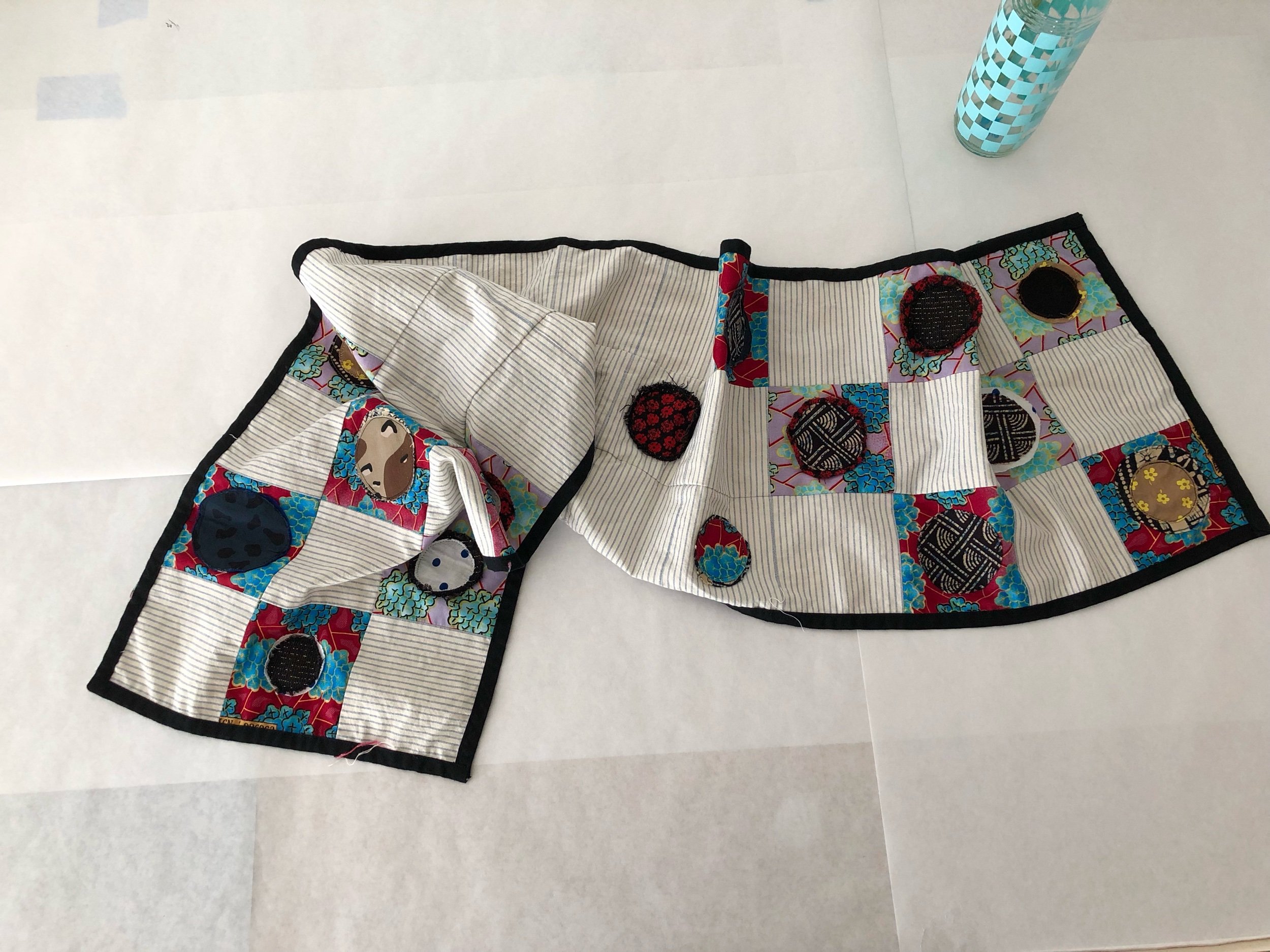 Patchwork Scarf, 2019 57 x 13 inches Unique Item Vintage fabrics; cotton and wool lamé with appliqué