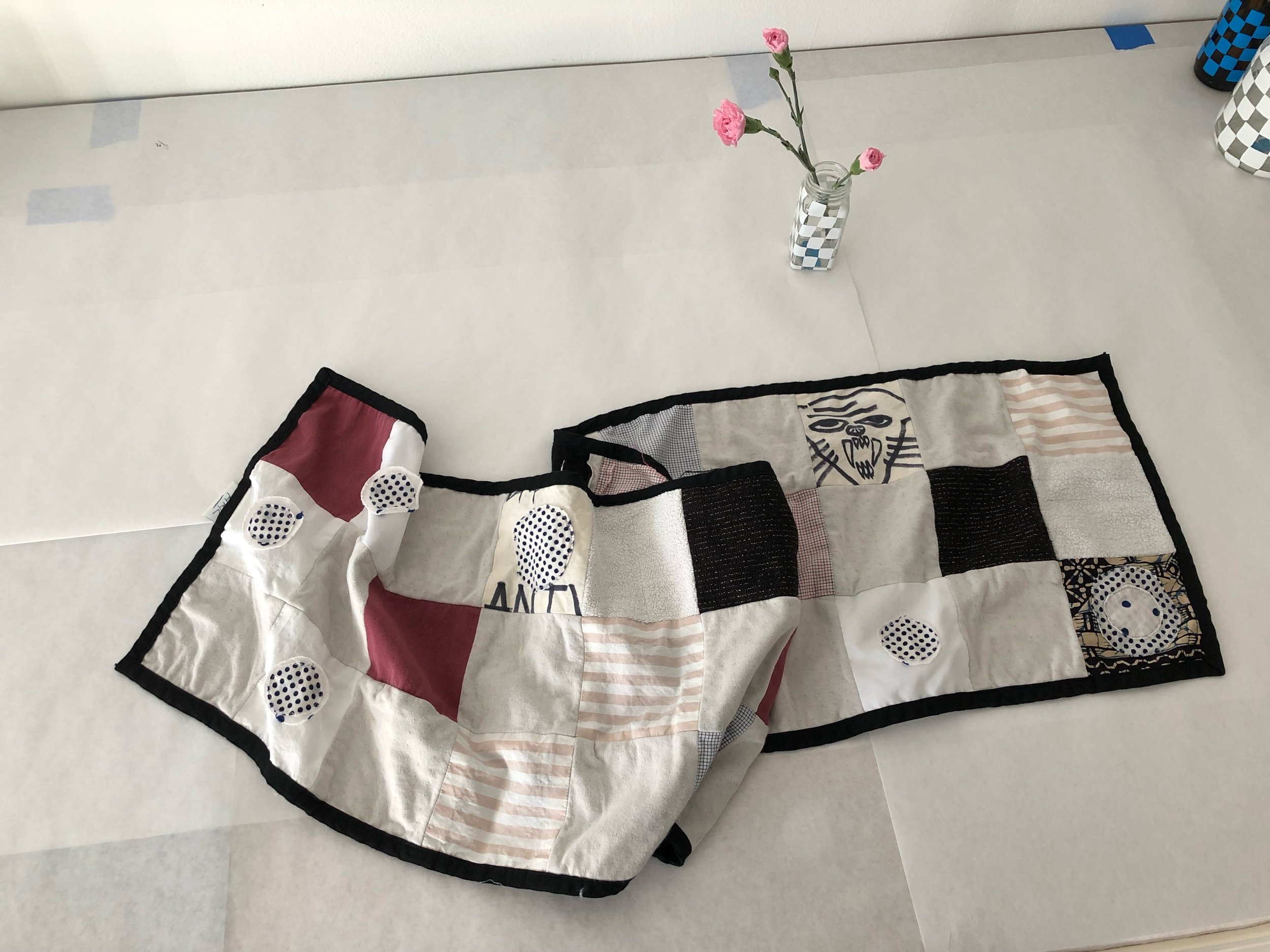 Patchwork Scarf, 2019 57 x 13 inches Unique Item Vintage fabrics; cashmere, wool lamé, and cotton tiles with appliqué
