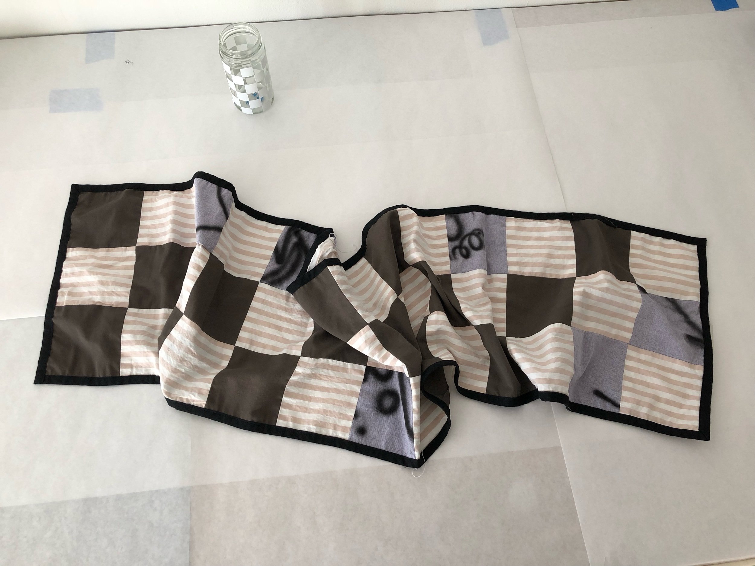 Patchwork Scarf, 2019 57 x 13 inches Unique Item Vintage fabrics; cotton and airbrushed cotton tiles