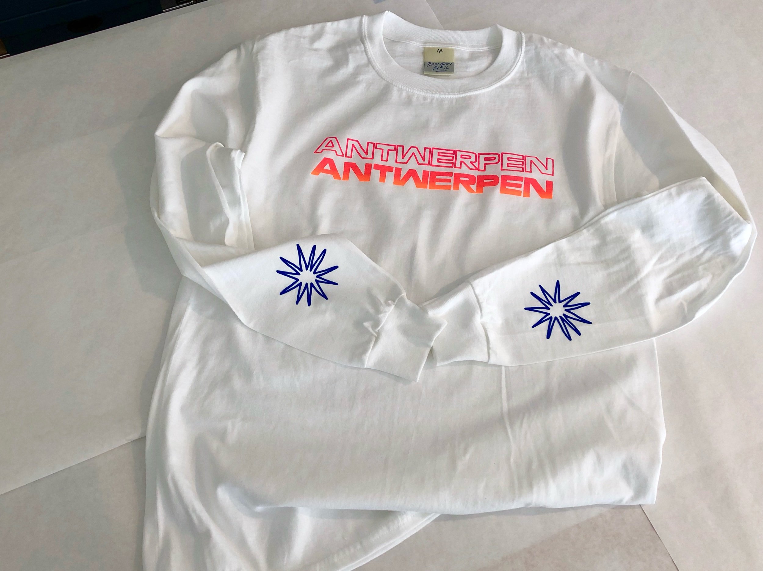 Location Shirt Series (Antwerp), 2019 Cotton with silkscreened hand drawn graphics