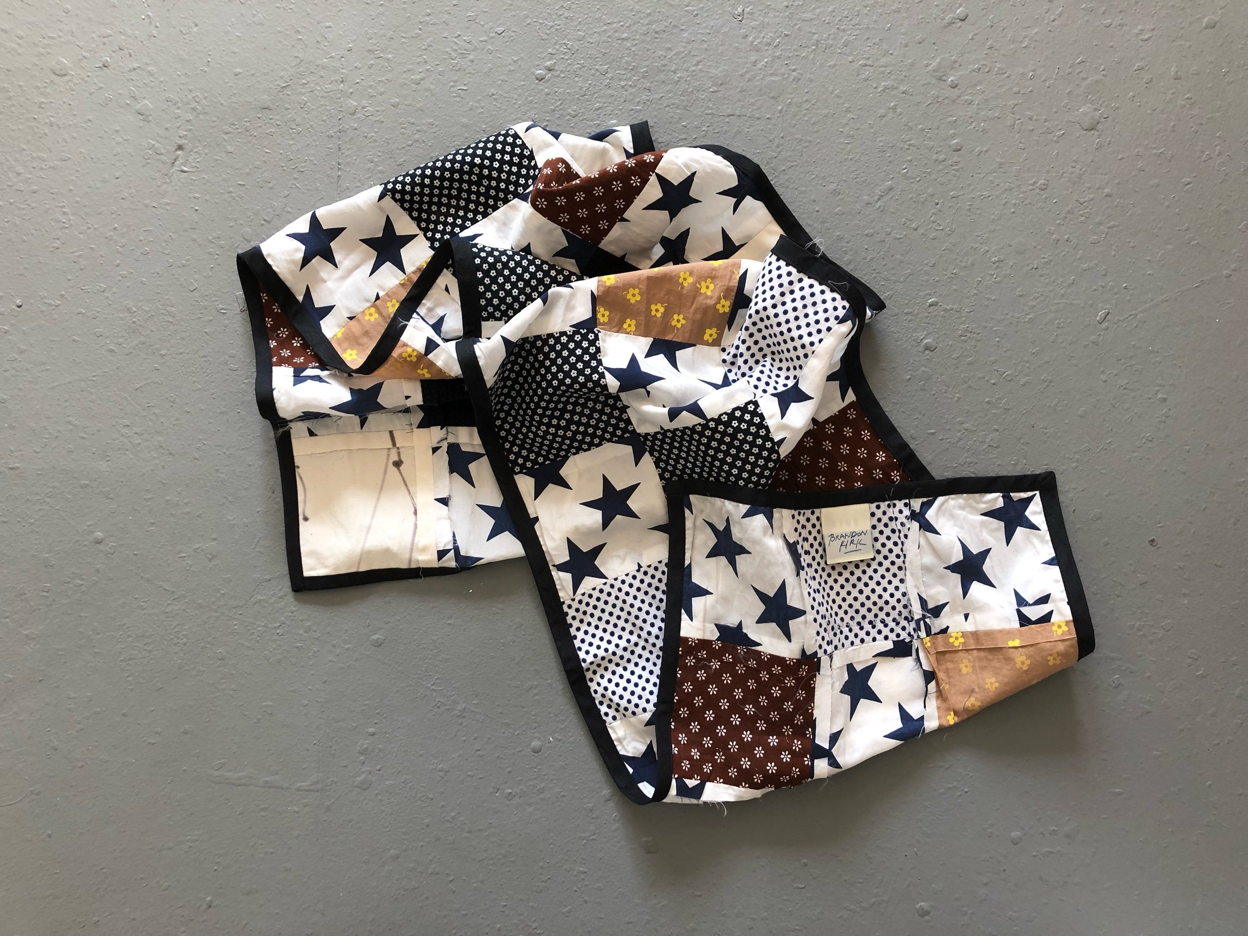 Patchwork Scarf, 2018 57 x 13 inches Unique Item Vintage fabrics; cotton, silk and hand drawn cotton tiles