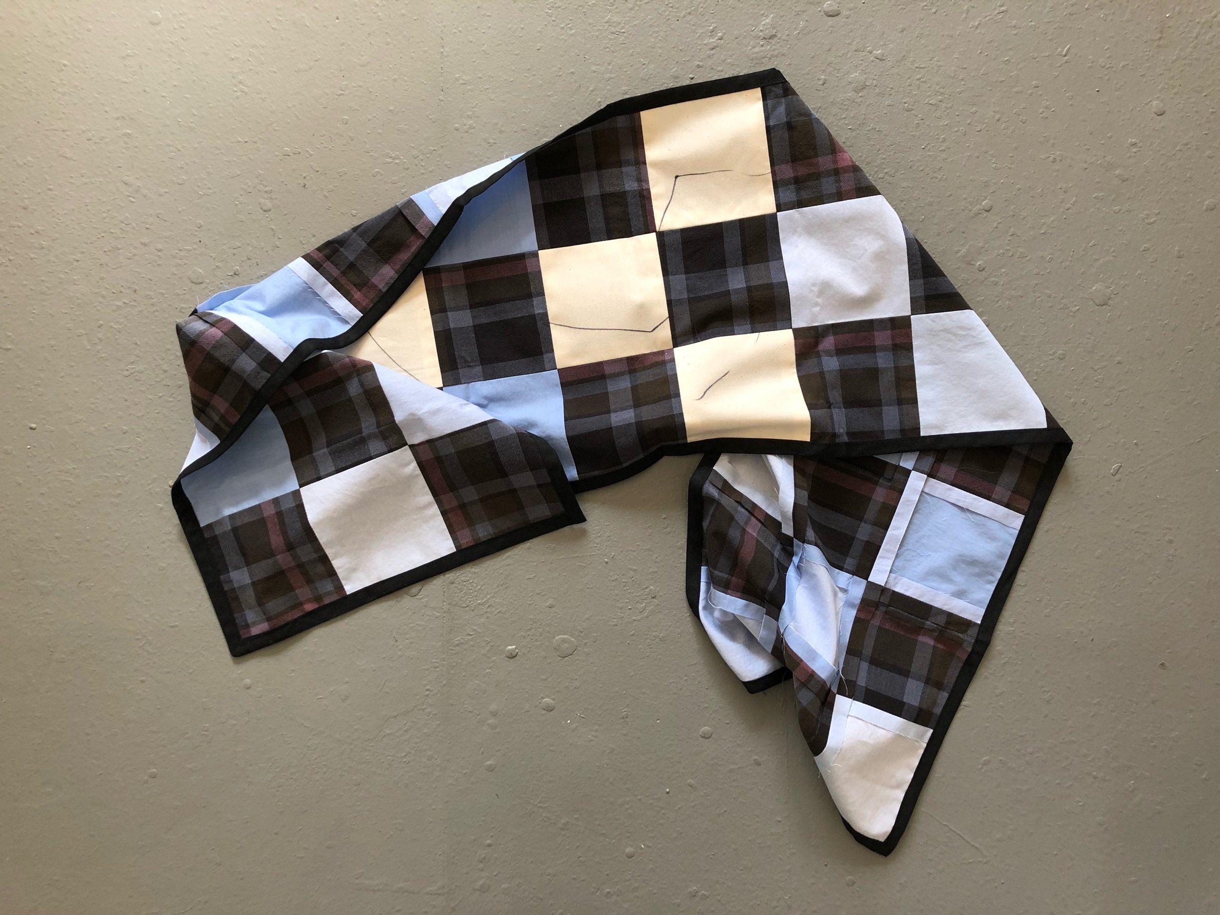 Patchwork Scarf, 2018 57 x 13 inches Unique Item Vintage fabrics; cotton and hand drawn cotton tiles