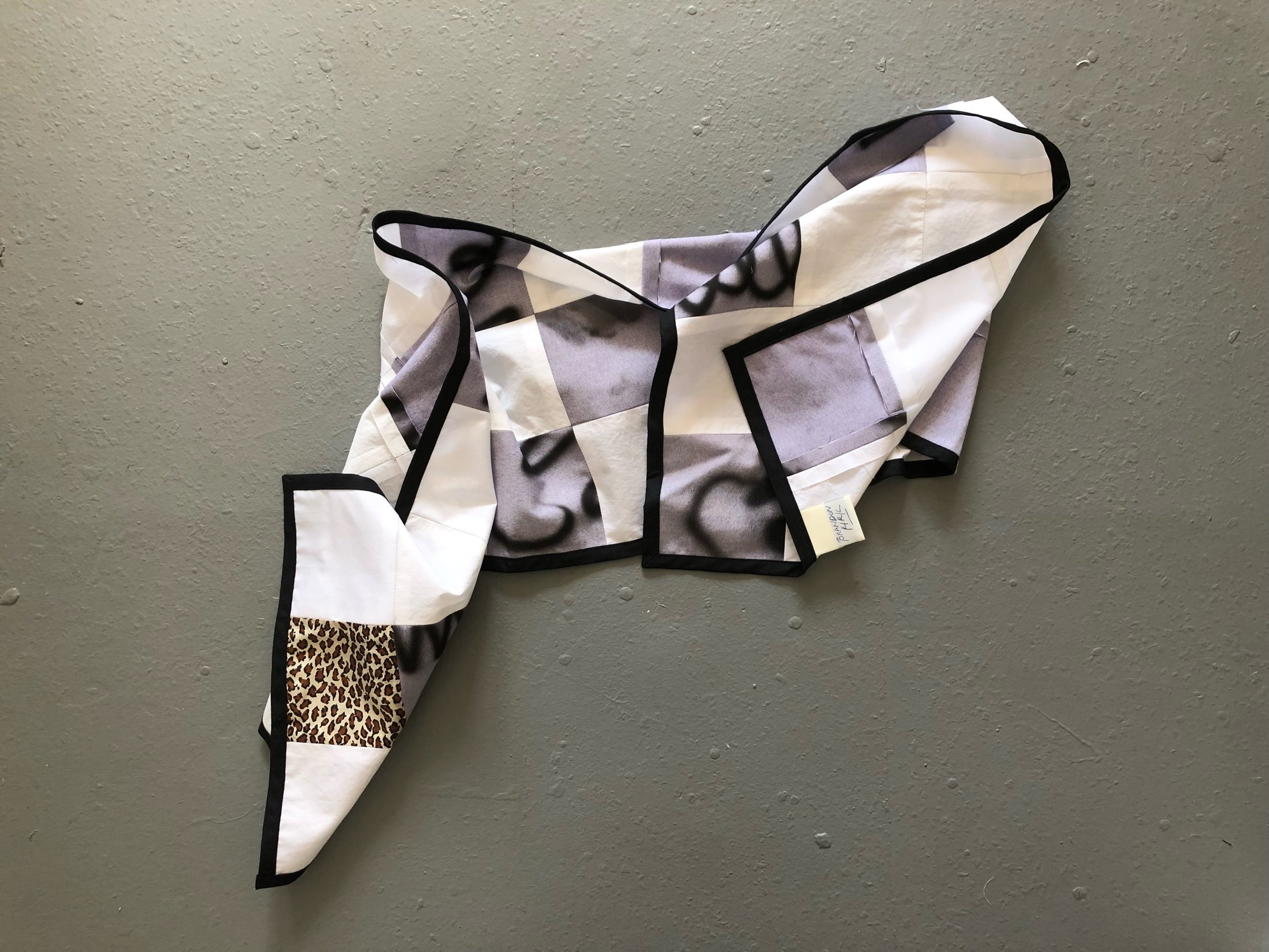 Patchwork Scarf, 2018 57 x 13 inches Unique Item Vintage fabrics; cotton, silk and airbrushed cotton tiles