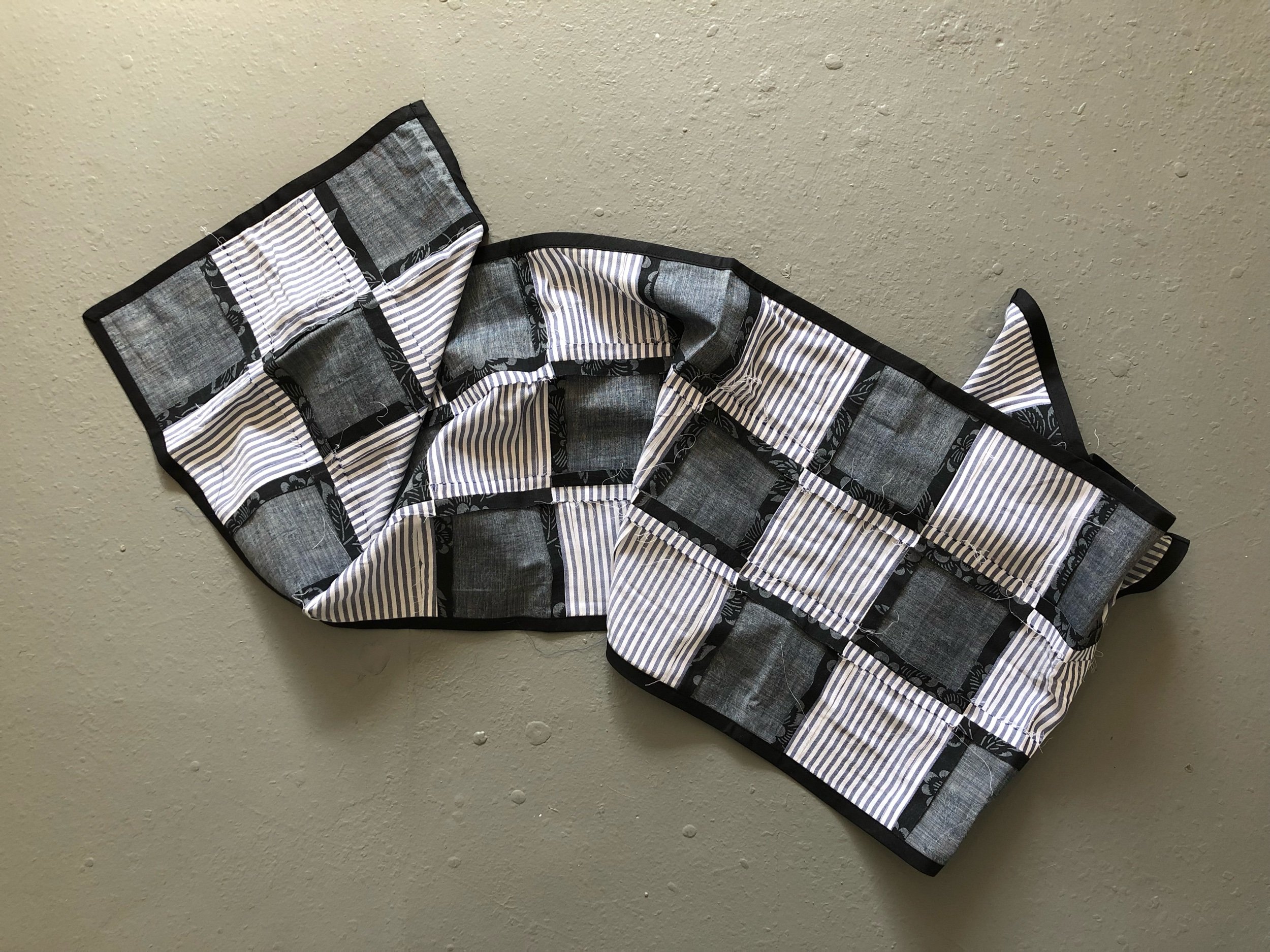 Patchwork Scarf, 2018 57 x 13 inches Unique Item Vintage fabrics; cotton tiles