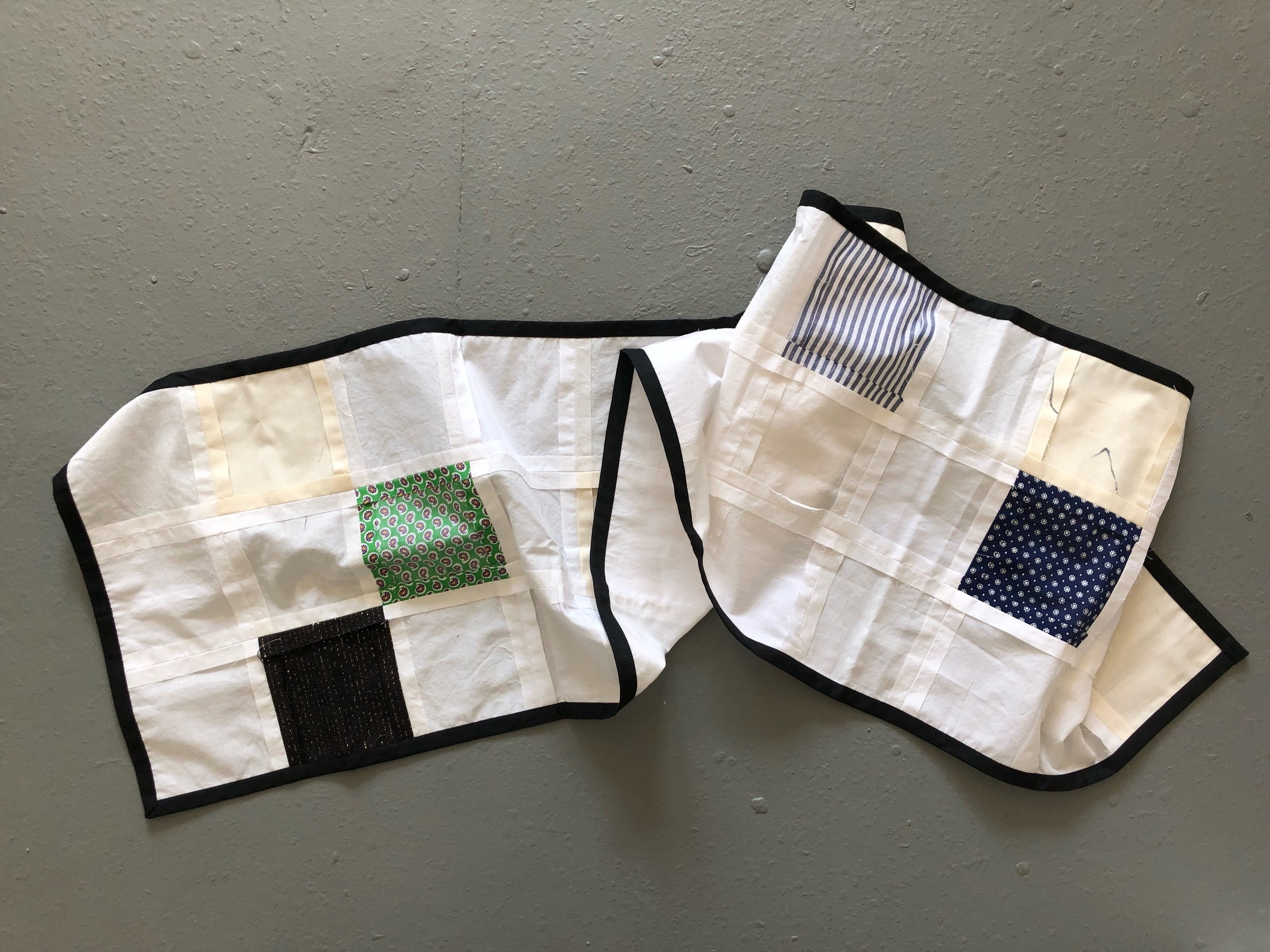 Patchwork Scarf, 2018 57 x 13 inches Unique Item Vintage fabrics; cotton, printed cotton and wool lamé tiles