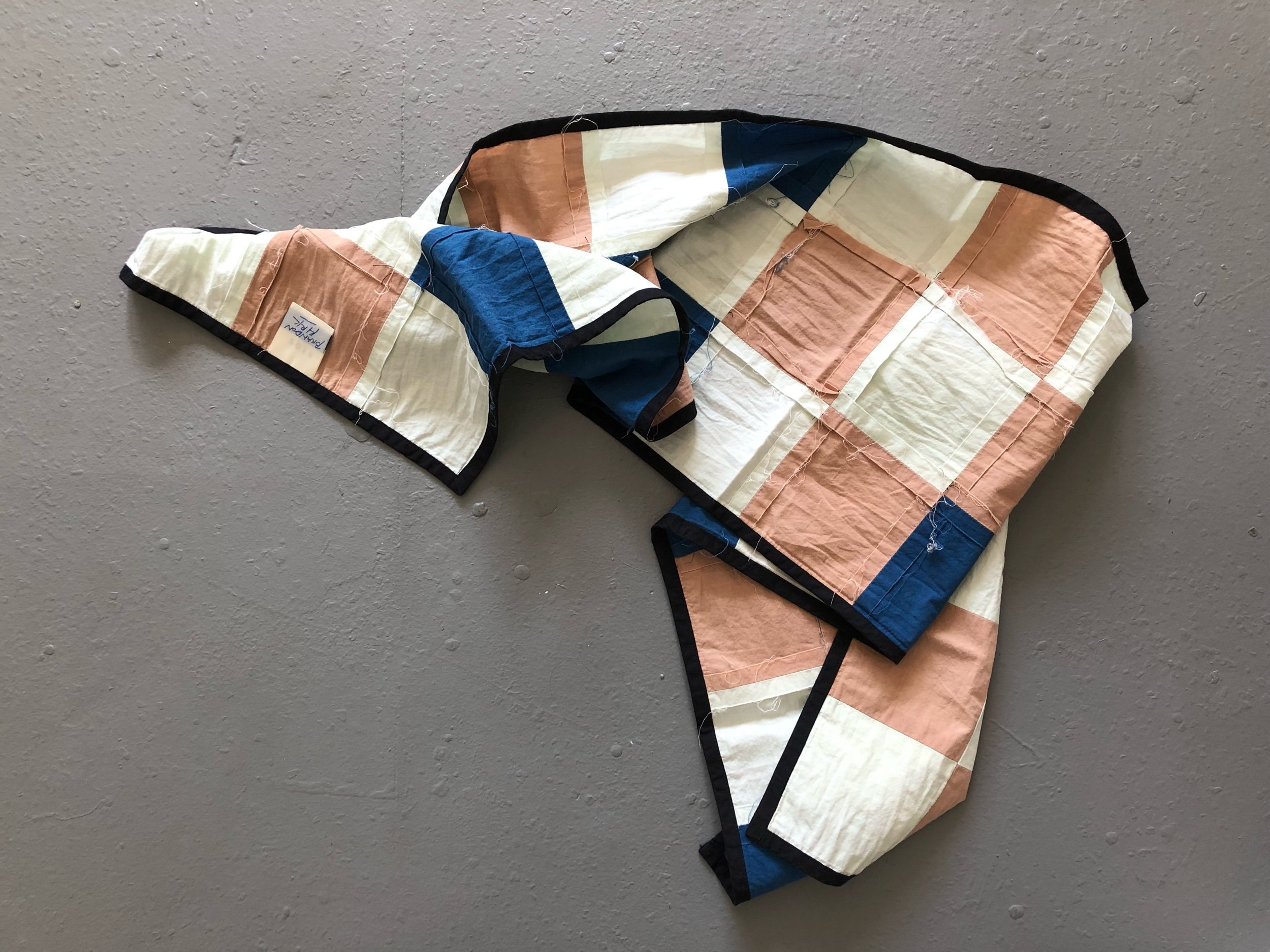 Patchwork Scarf, 2018 57 x 13 inches Unique Item Vintage fabrics; natural dyed cotton tiles