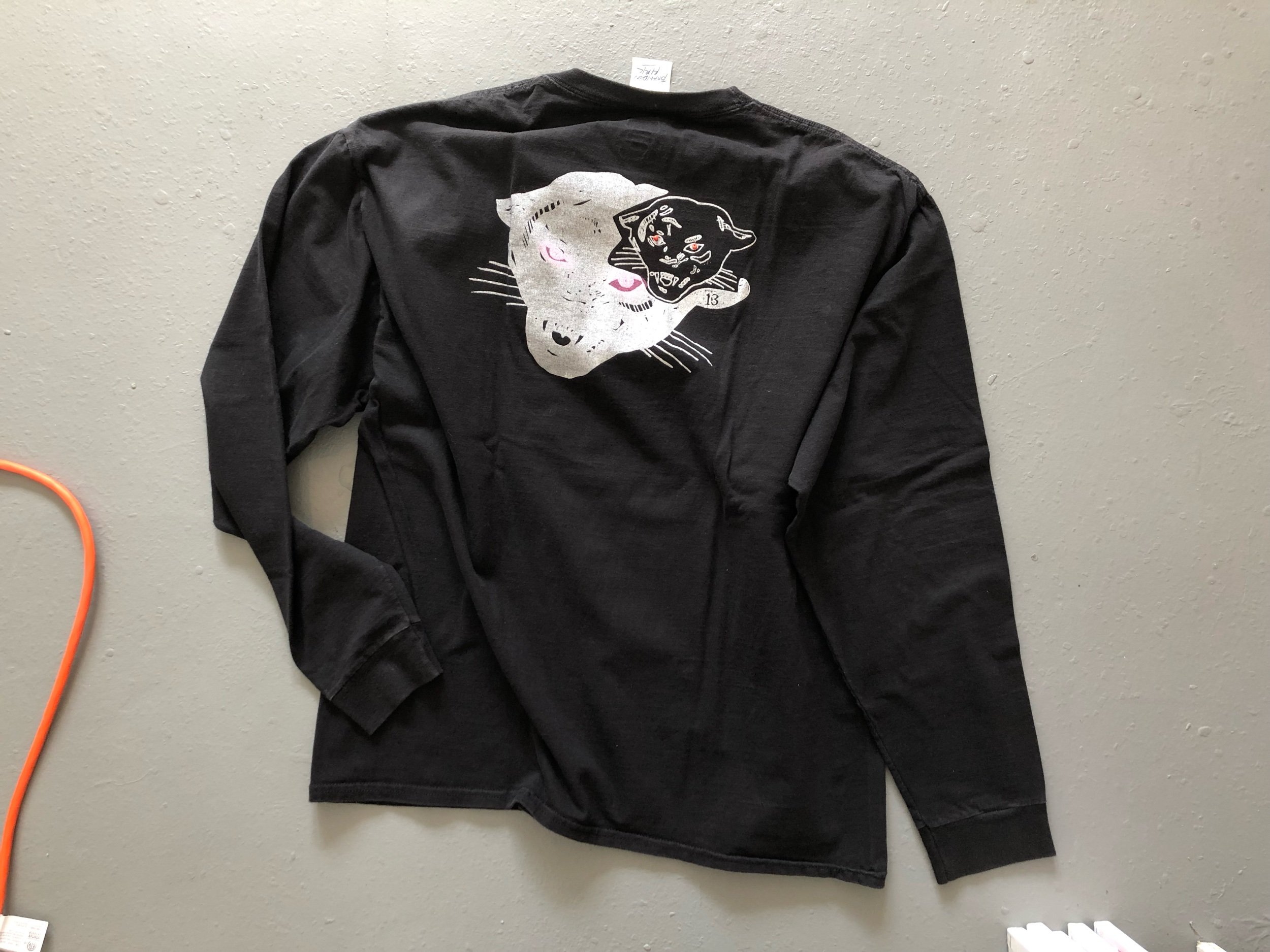 Large Cat Shirt (back), 2015 Cotton silkscreened with hand drawn graphics