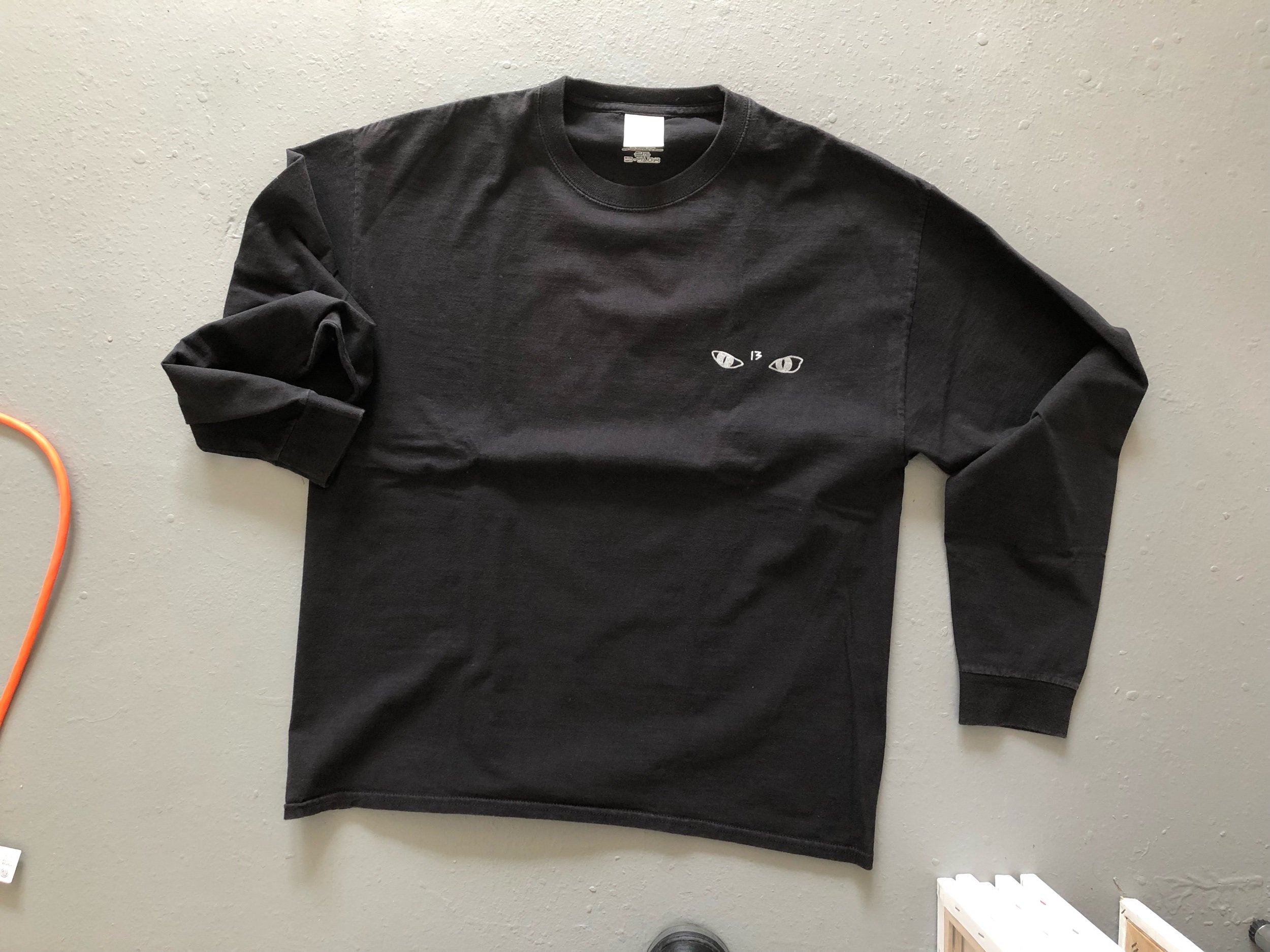 Large Cat Shirt (front), 2015 Cotton silkscreened with hand drawn graphics