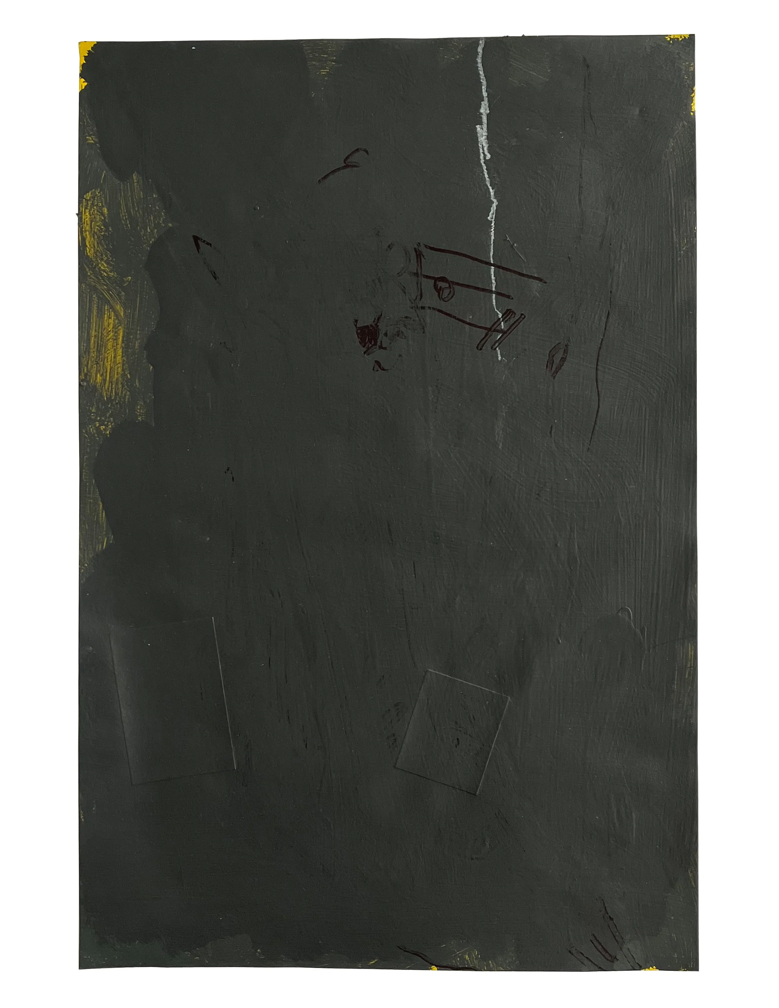 Have You Ever Read 1984? (0039), 2025 18 × 12 inches Acrylic, household paint, paper, ink, and wax pencil