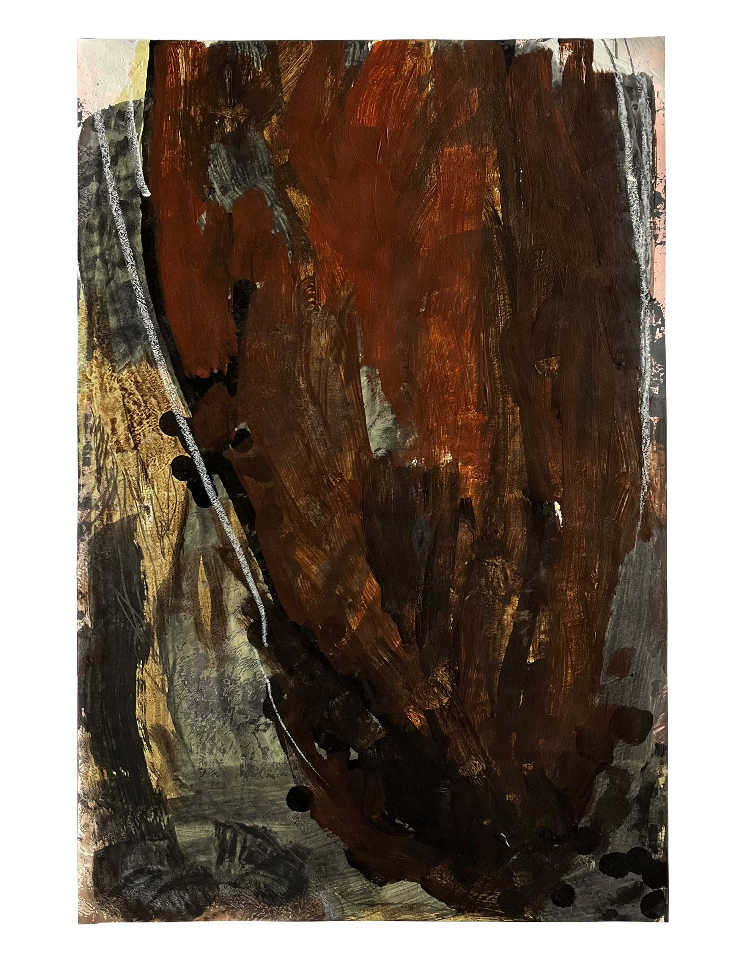 Have You Ever Read 1984? (0061), 2025 18 × 12 inches Acrylic, household paint, ink, graphite, and wax pencil